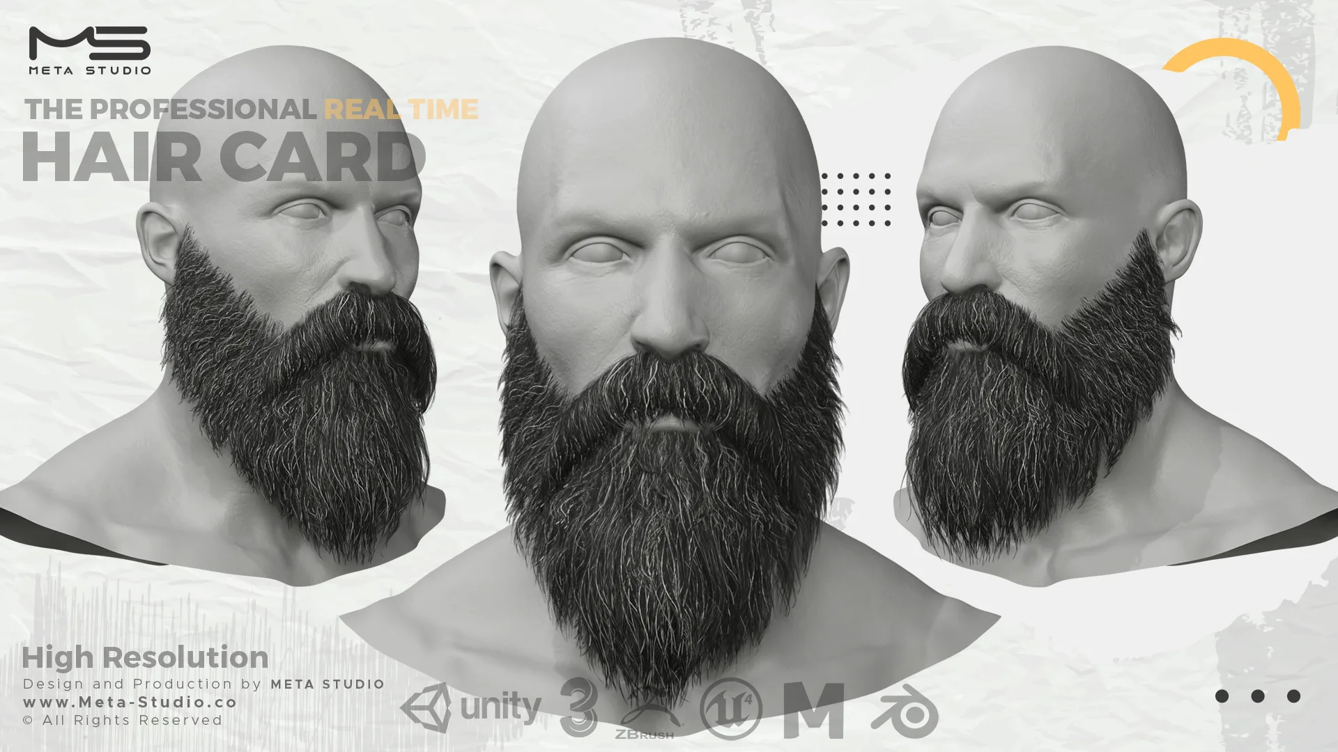 30 Beard and Mustache (Bundle) Realtime Hair card - 50% OFF for a limited time