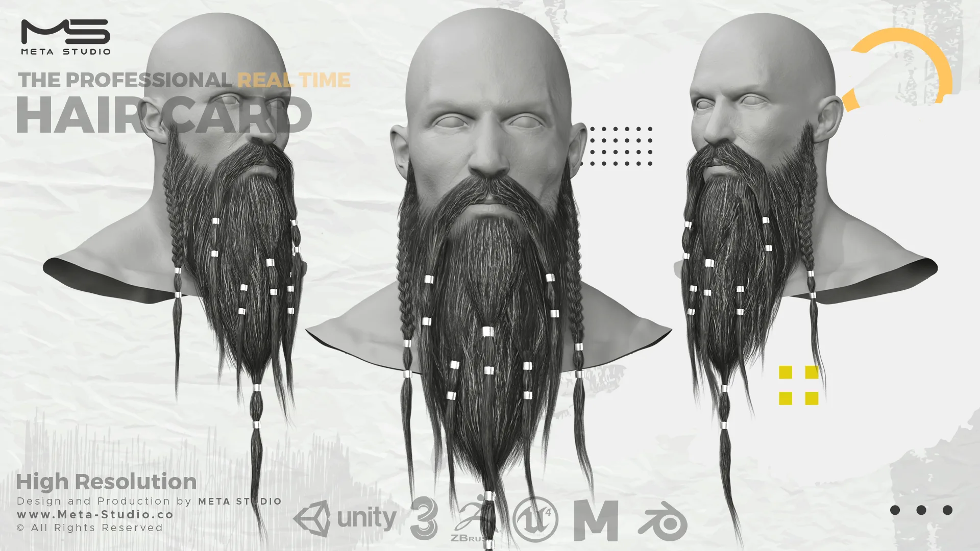 30 Beard and Mustache (Bundle) Realtime Hair card - 50% OFF for a limited time