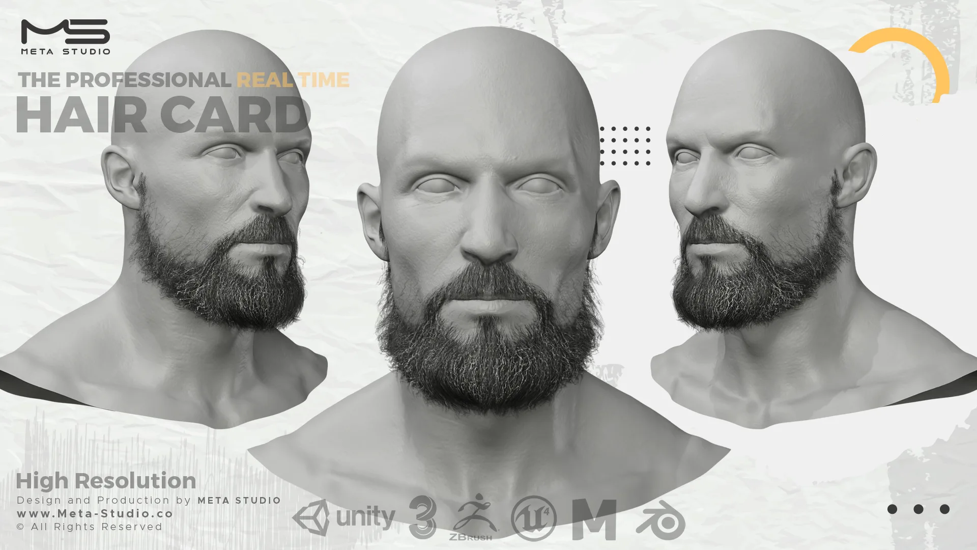 30 Beard and Mustache (Bundle) Realtime Hair card - 50% OFF for a limited time