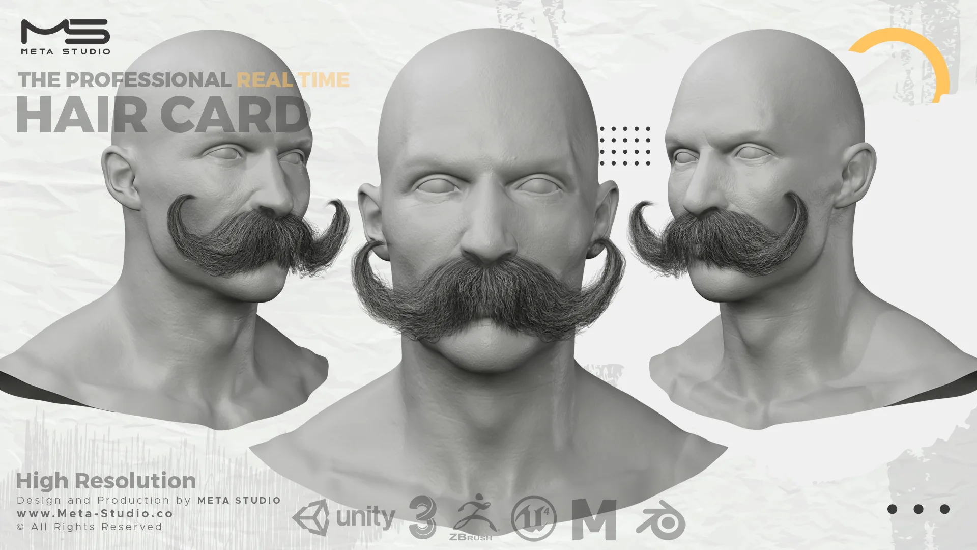 30 Beard and Mustache (Bundle) Realtime Hair card - 50% OFF for a limited time