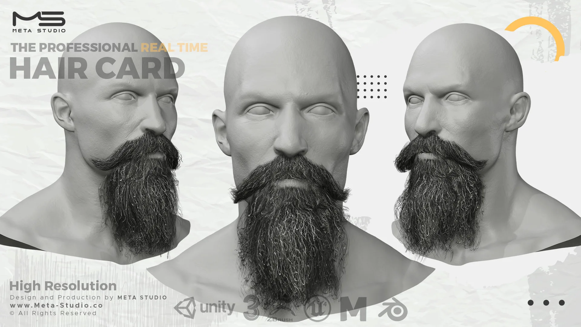 30 Beard and Mustache (Bundle) Realtime Hair card - 50% OFF for a limited time