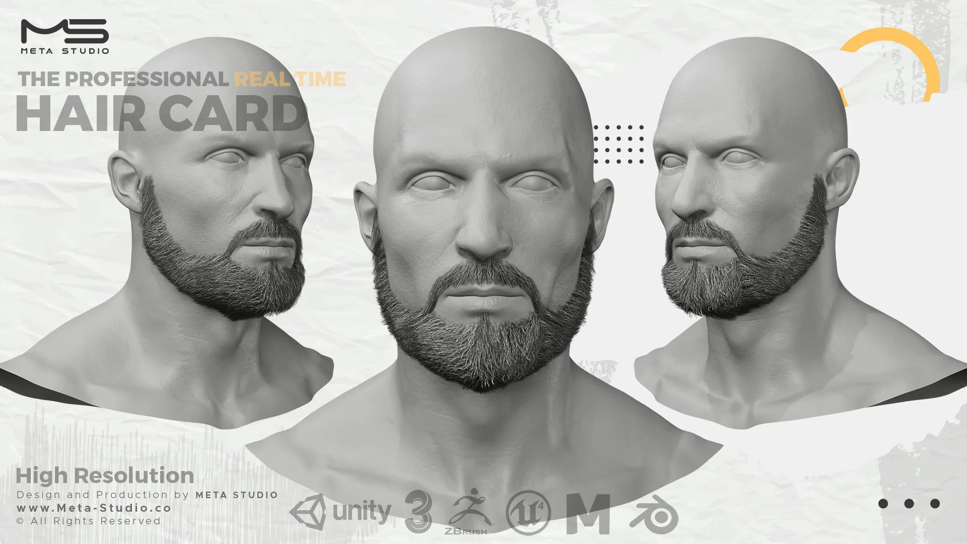 30 Beard and Mustache (Bundle) Realtime Hair card - 50% OFF for a limited time