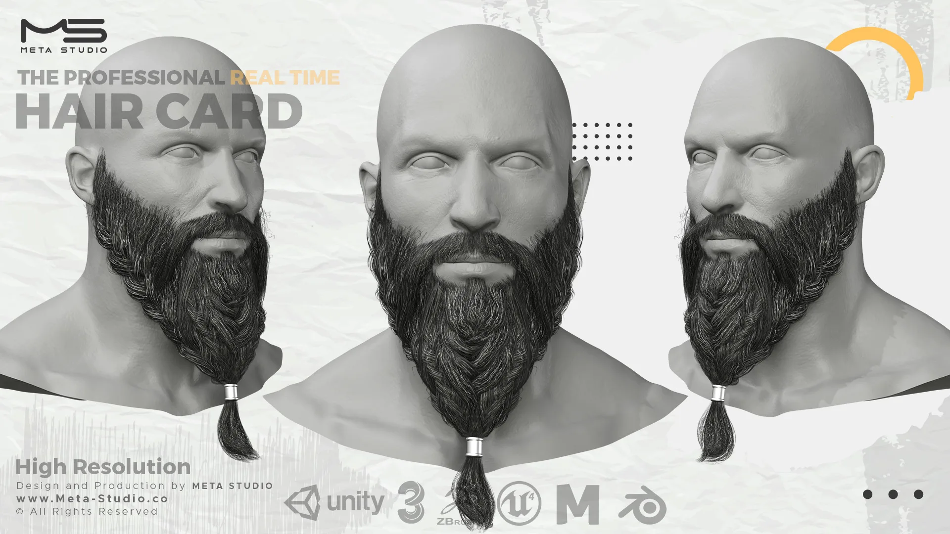 30 Beard and Mustache (Bundle) Realtime Hair card - 50% OFF for a limited time