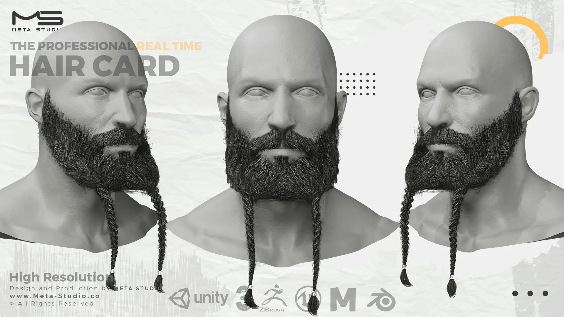 30 Beard and Mustache (Bundle) Realtime Hair card - 50% OFF for a limited time