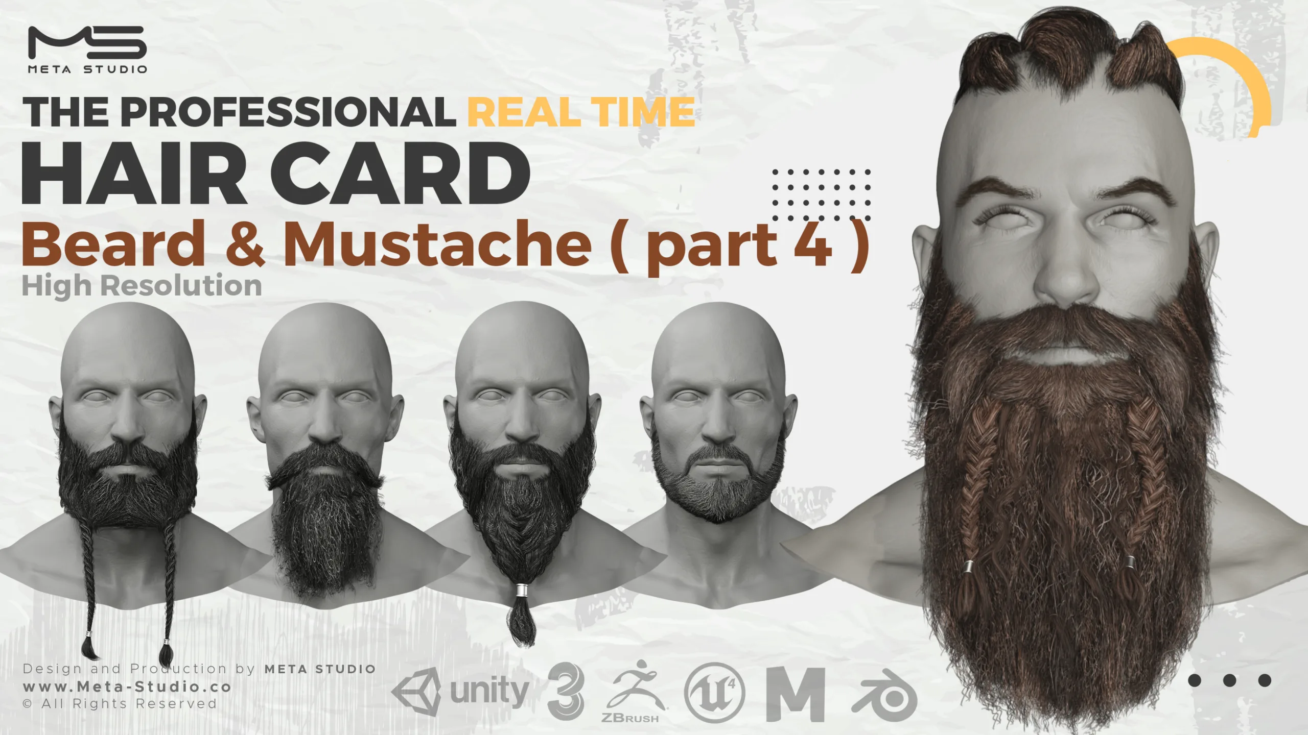 30 Beard and Mustache (Bundle) Realtime Hair card - 50% OFF for a limited time