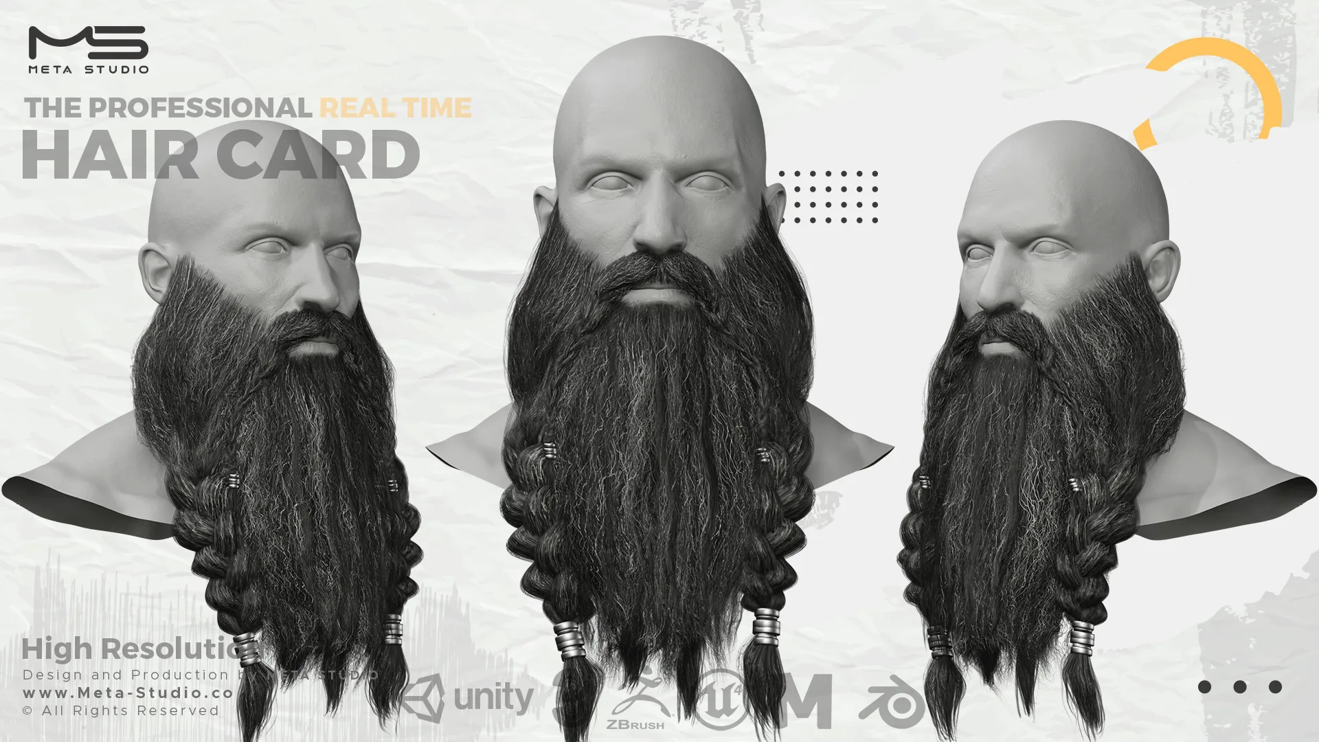 30 Beard and Mustache (Bundle) Realtime Hair card - 50% OFF for a limited time