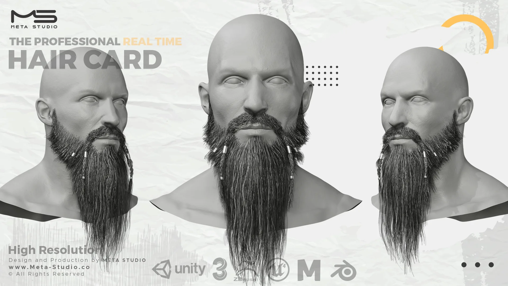 30 Beard and Mustache (Bundle) Realtime Hair card - 50% OFF for a limited time