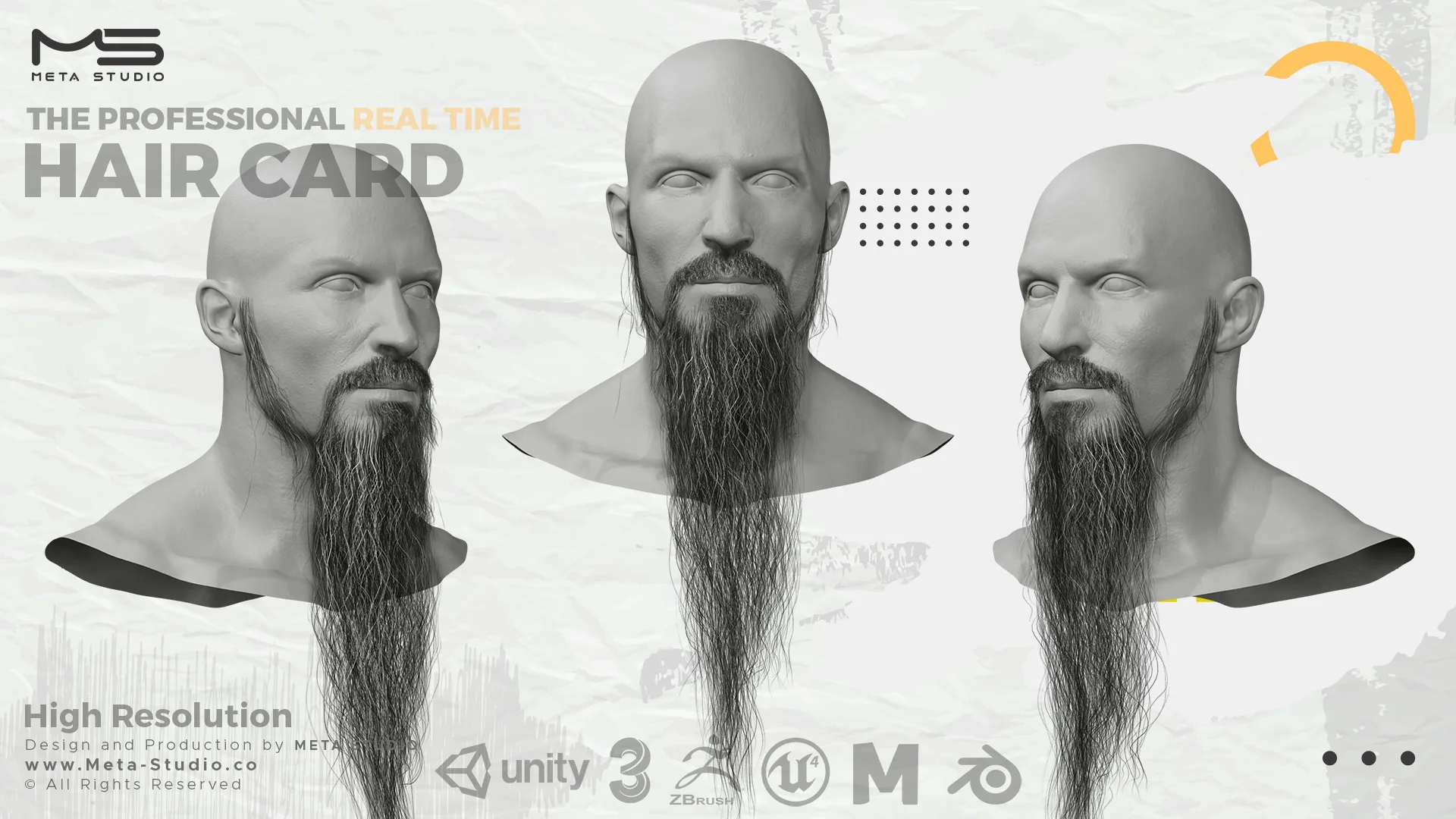 30 Beard and Mustache (Bundle) Realtime Hair card - 50% OFF for a limited time