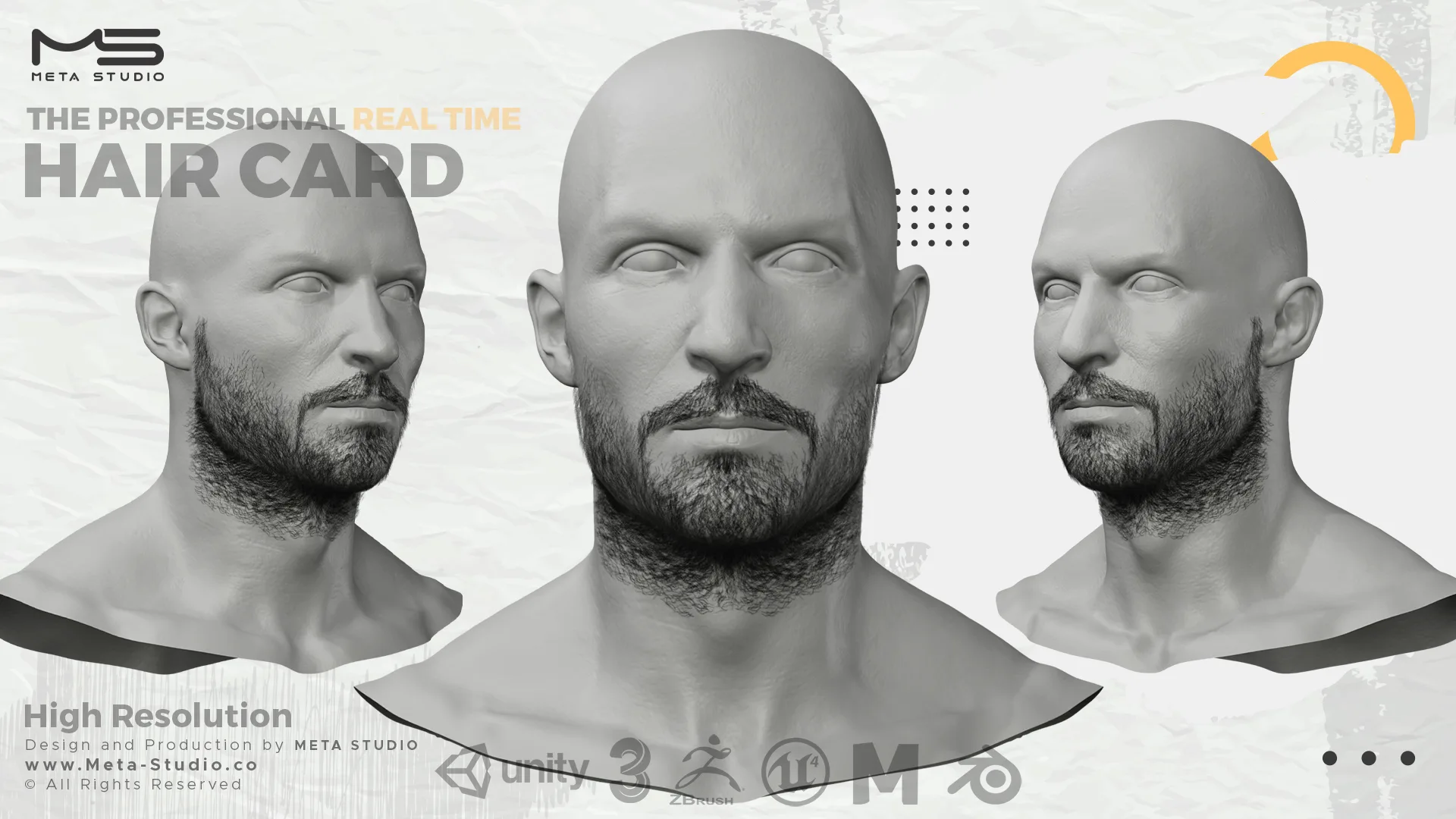 30 Beard and Mustache (Bundle) Realtime Hair card - 50% OFF for a limited time