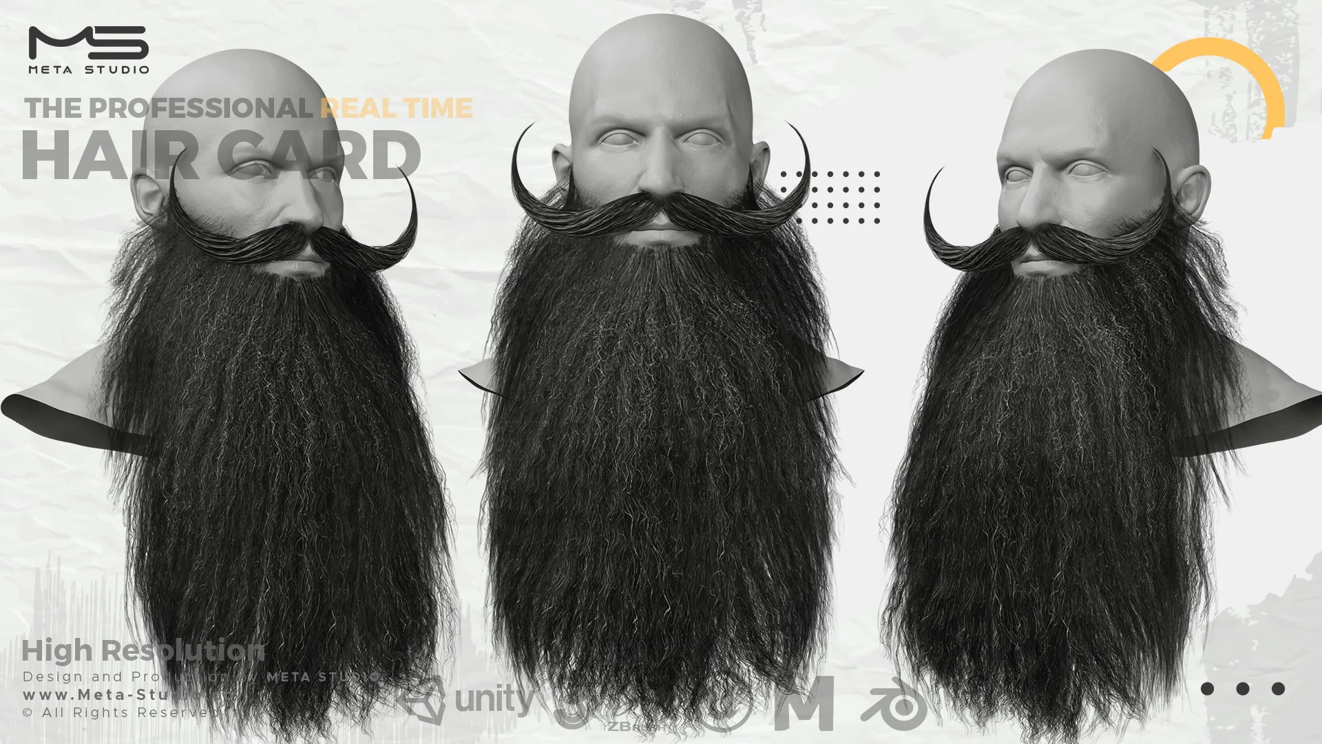 30 Beard and Mustache (Bundle) Realtime Hair card - 50% OFF for a limited time