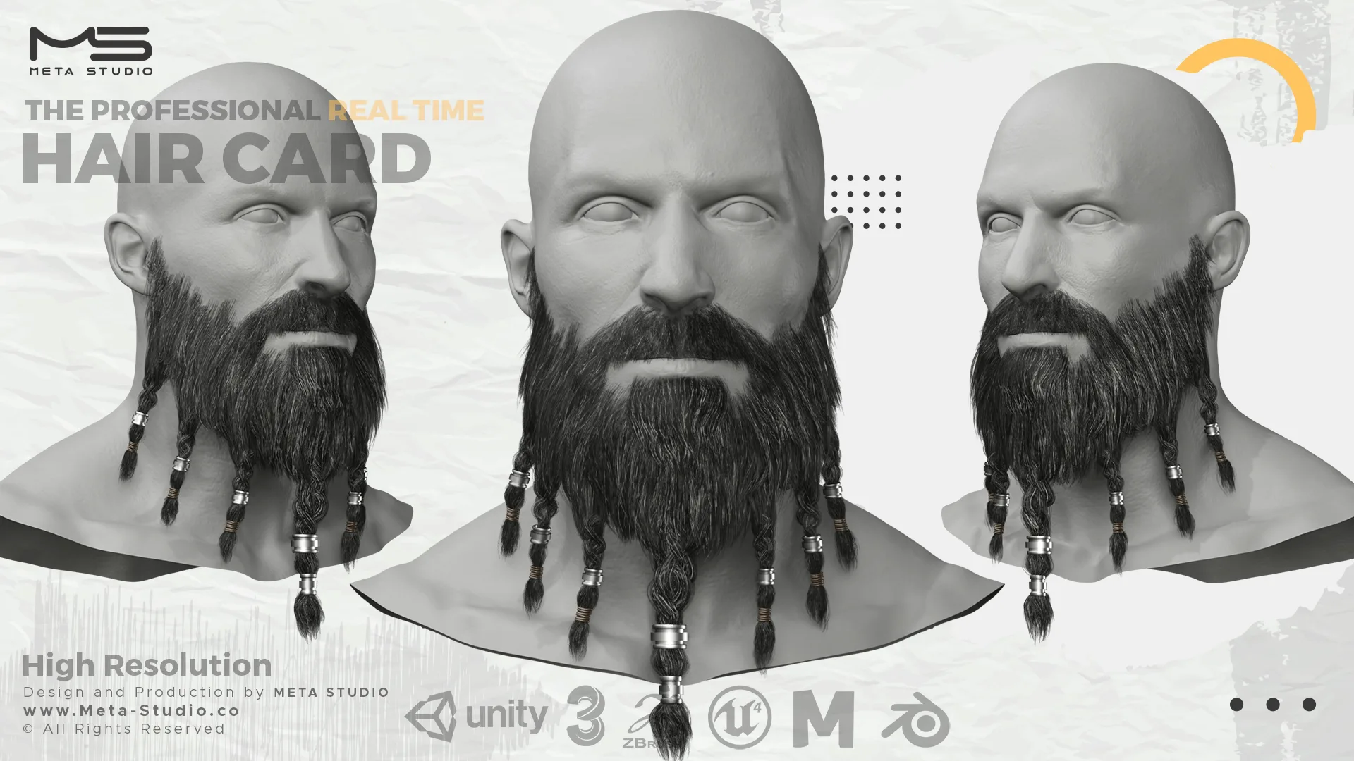 30 Beard and Mustache (Bundle) Realtime Hair card - 50% OFF for a limited time