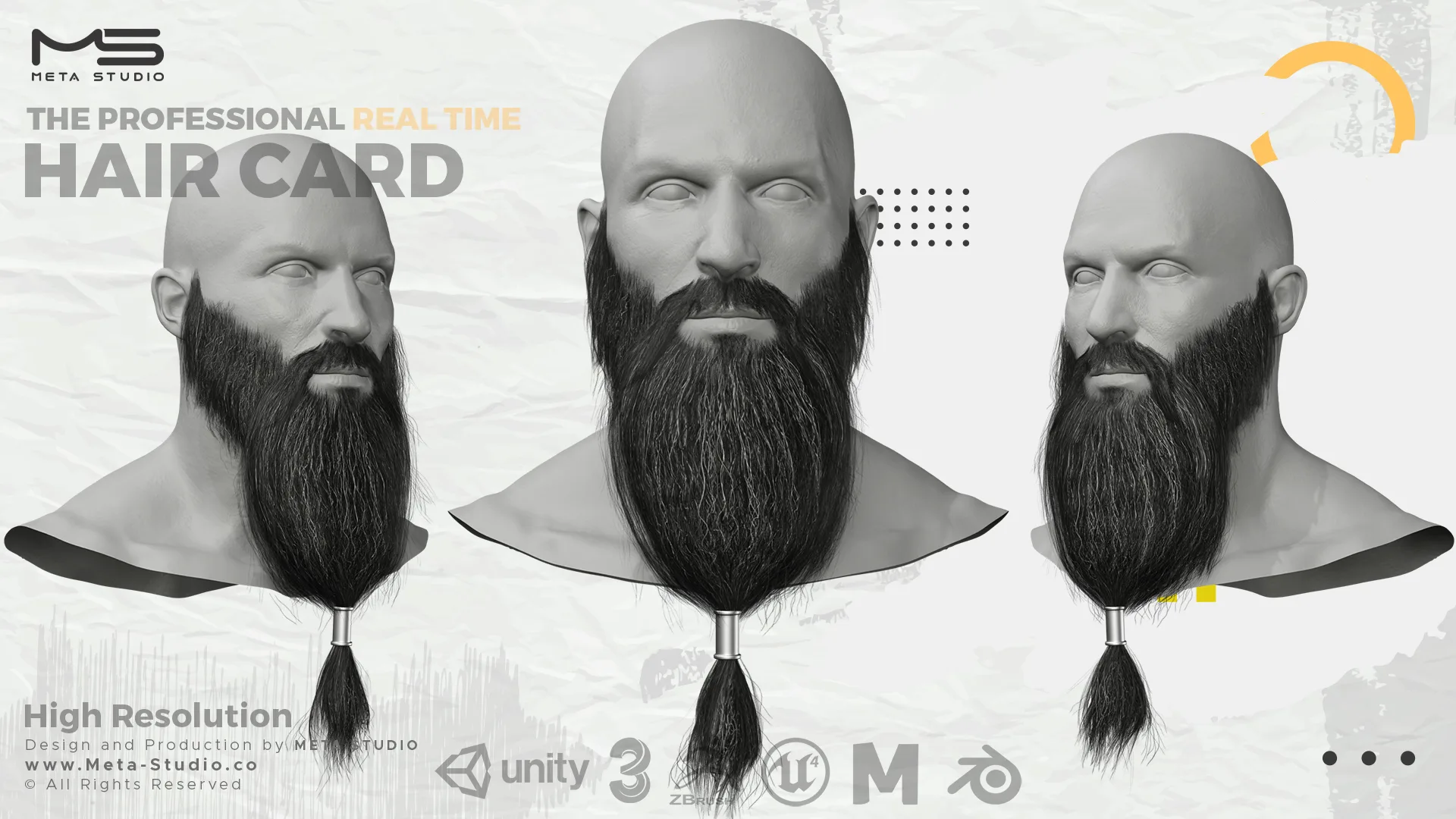 30 Beard and Mustache (Bundle) Realtime Hair card - 50% OFF for a limited time