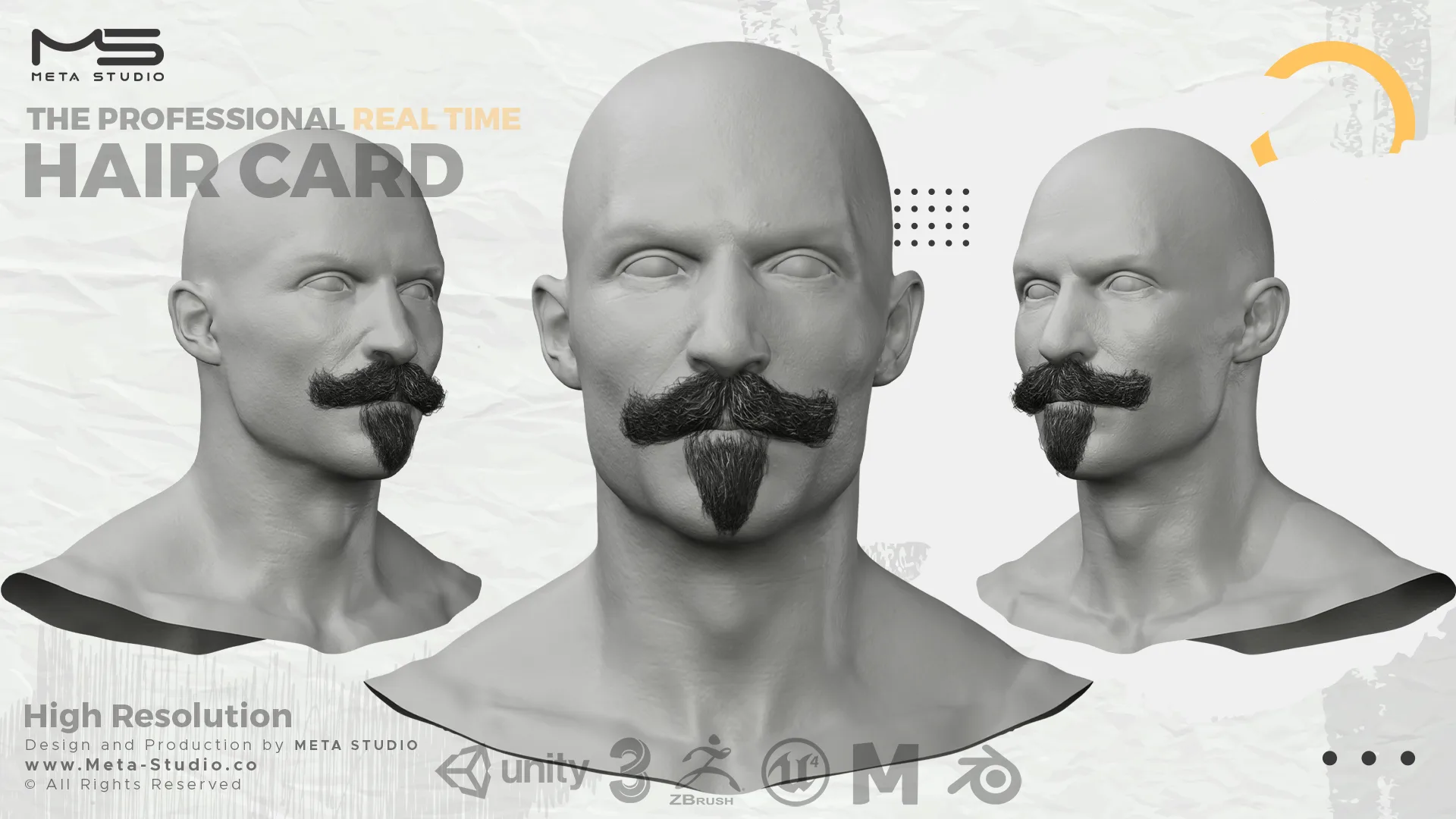 30 Beard and Mustache (Bundle) Realtime Hair card - 50% OFF for a limited time