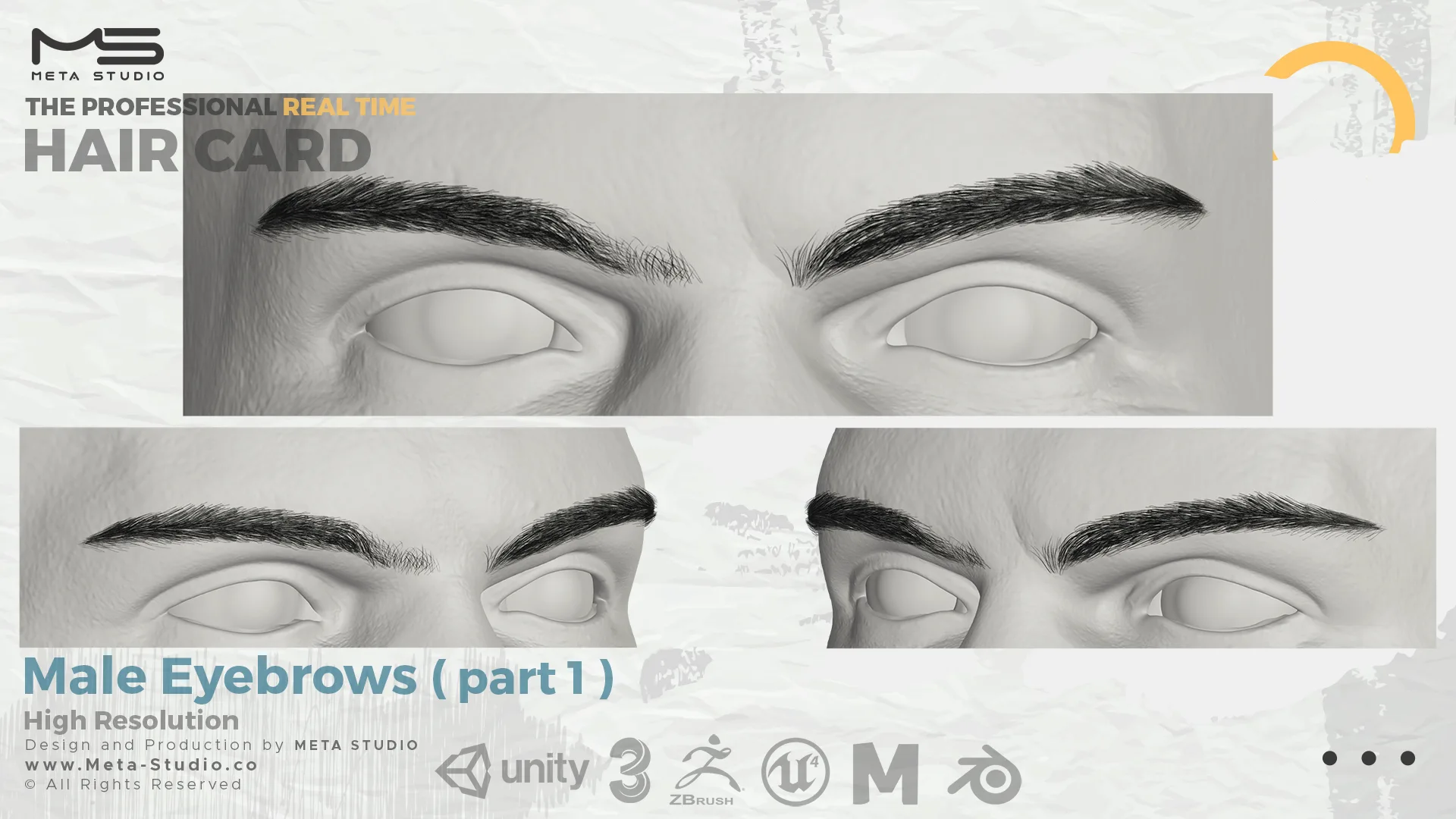 60 Men's and Women's Eyebrows (Bundle) Realtime Hair cards - 50% OFF