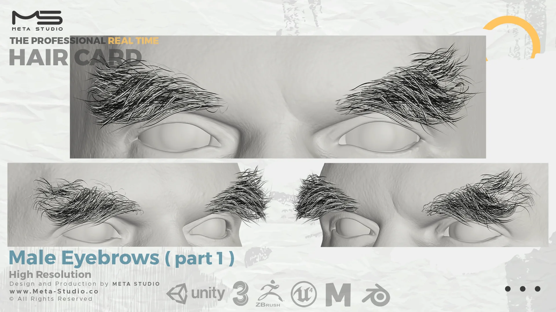 60 Men's and Women's Eyebrows (Bundle) Realtime Hair cards - 50% OFF