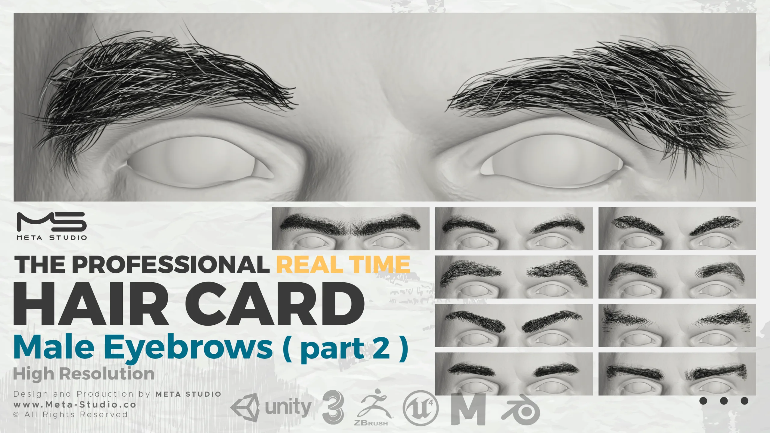 60 Men's and Women's Eyebrows (Bundle) Realtime Hair cards - 50% OFF