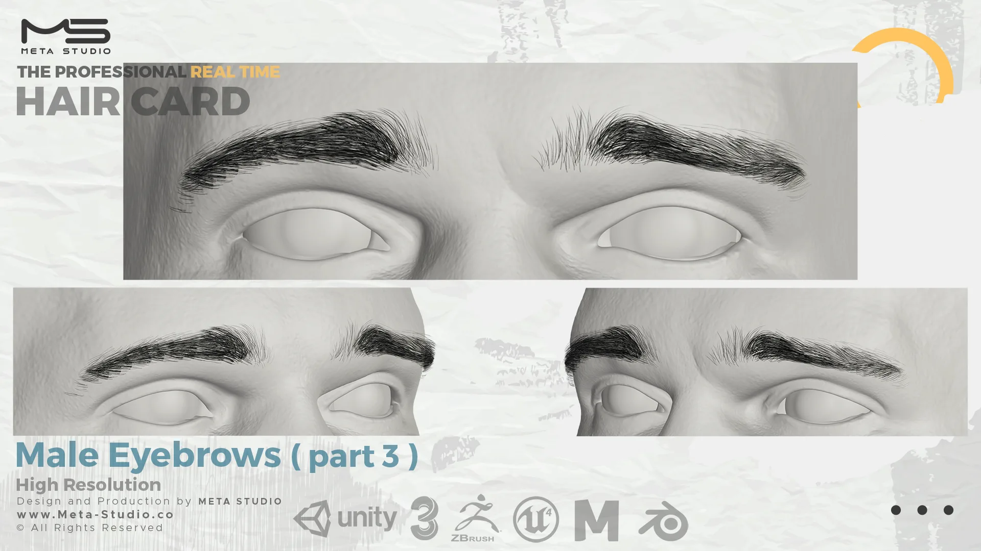 60 Men's and Women's Eyebrows (Bundle) Realtime Hair cards - 50% OFF