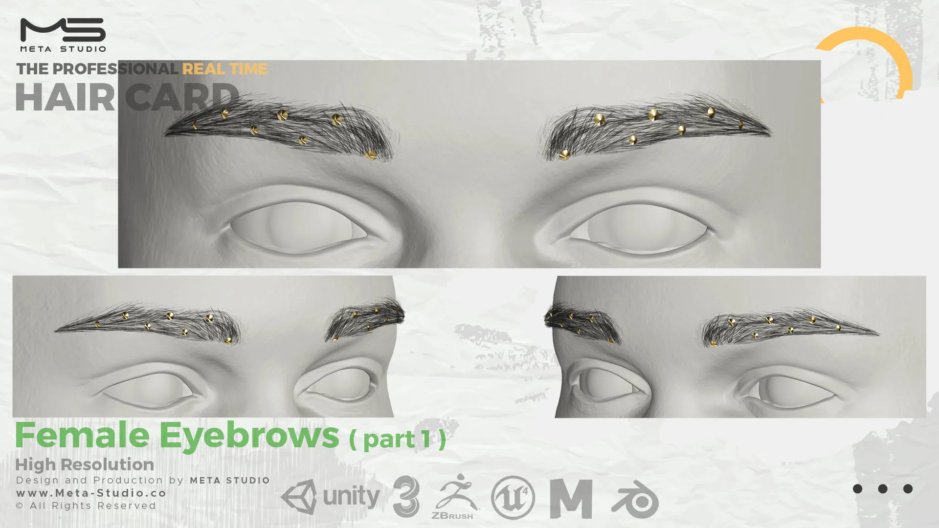 60 Men's and Women's Eyebrows (Bundle) Realtime Hair cards - 50% OFF