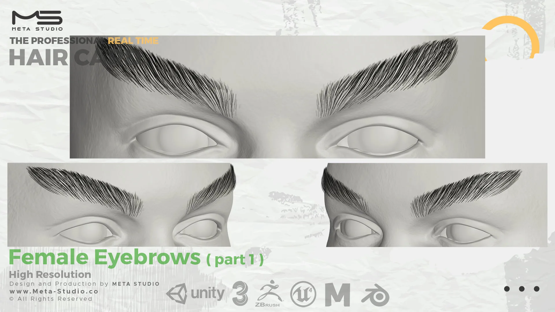 60 Men's and Women's Eyebrows (Bundle) Realtime Hair cards - 50% OFF