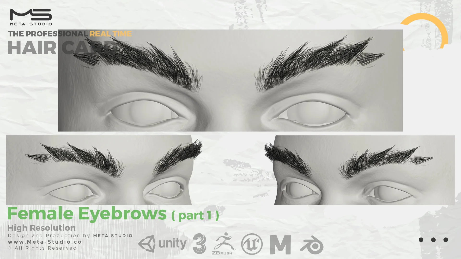 60 Men's and Women's Eyebrows (Bundle) Realtime Hair cards - 50% OFF