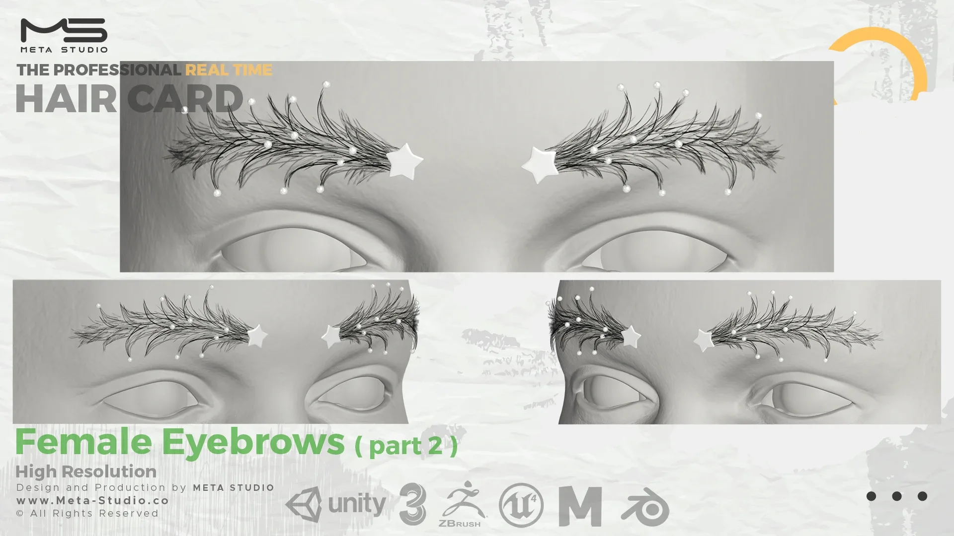 60 Men's and Women's Eyebrows (Bundle) Realtime Hair cards - 50% OFF