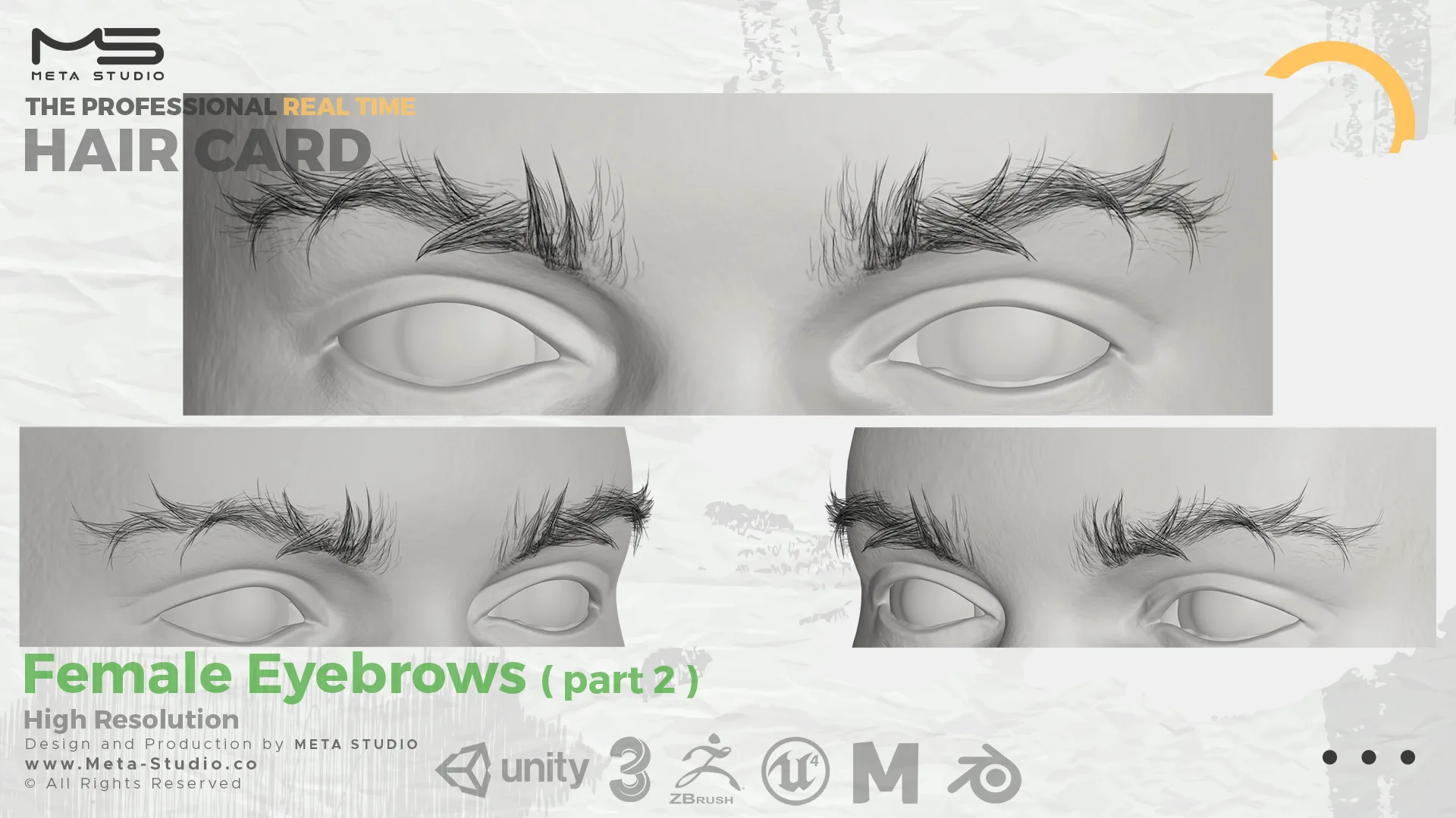 60 Men's and Women's Eyebrows (Bundle) Realtime Hair cards - 50% OFF