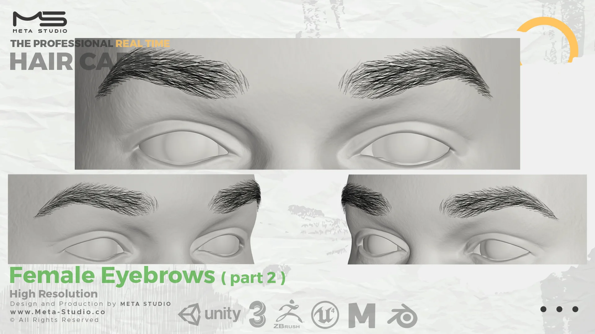 60 Men's and Women's Eyebrows (Bundle) Realtime Hair cards - 50% OFF