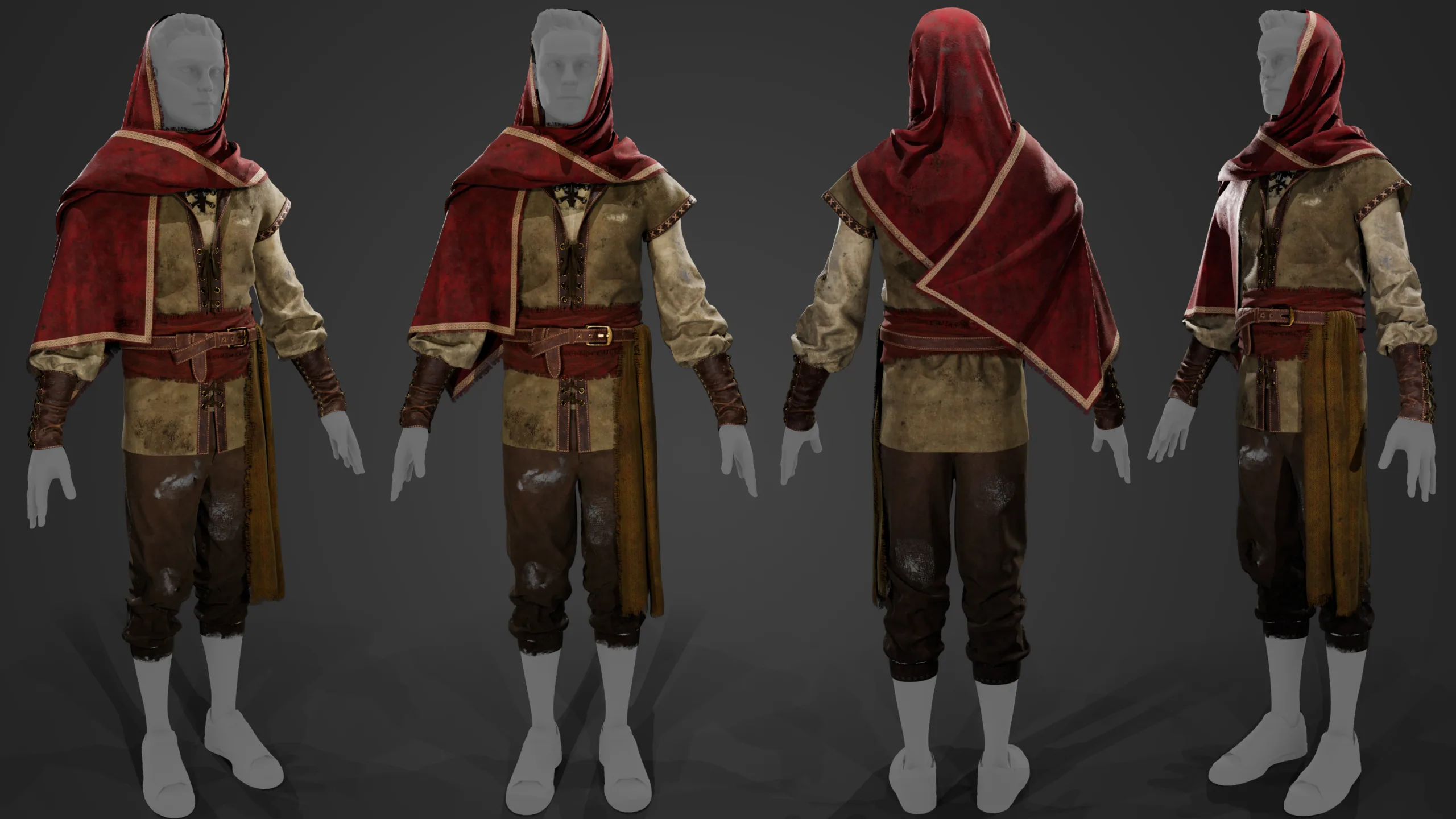 Realistic- Medieval Clothing Full Creation Process Video Tutorial ( 16 Hours ) + Project Files Vol.01