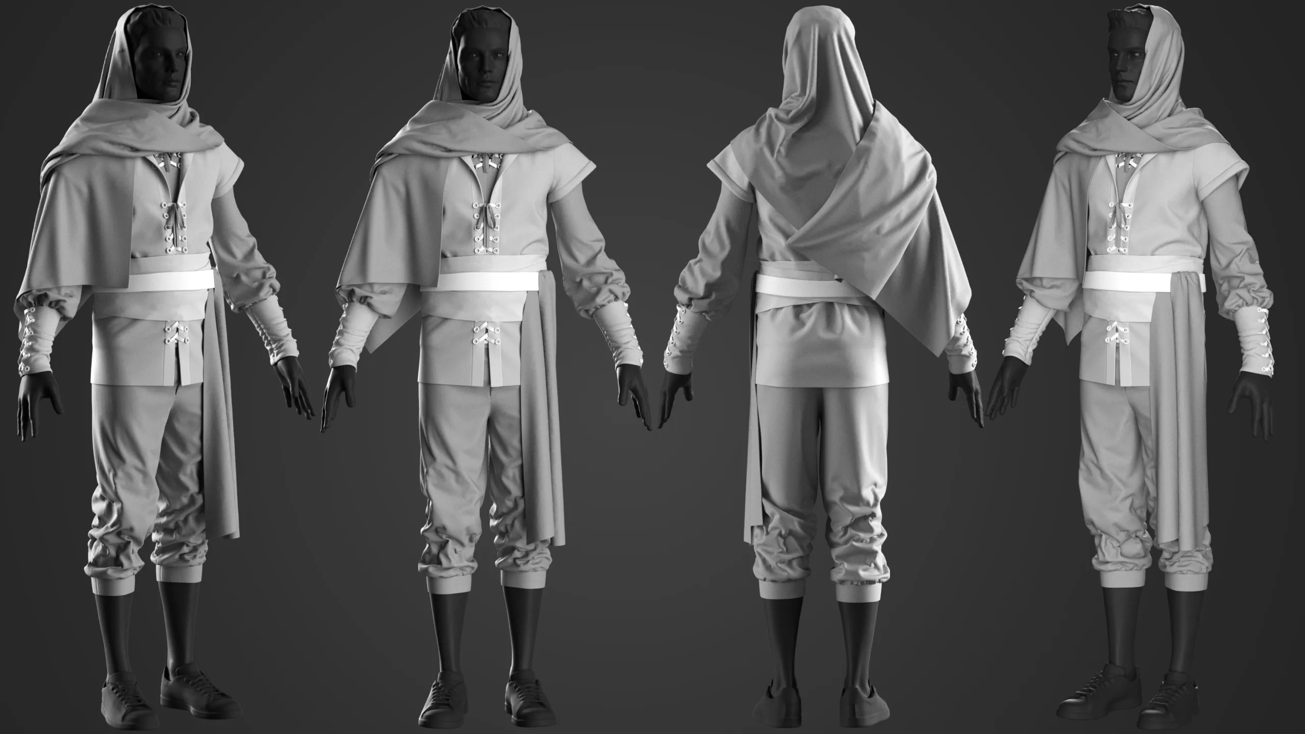 Realistic- Medieval Clothing Full Creation Process Video Tutorial ( 16 Hours ) + Project Files Vol.01