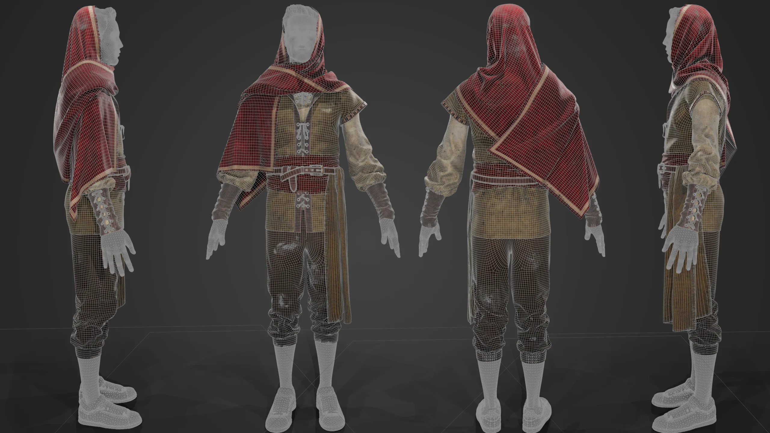 Realistic- Medieval Clothing Full Creation Process Video Tutorial ( 16 Hours ) + Project Files Vol.01