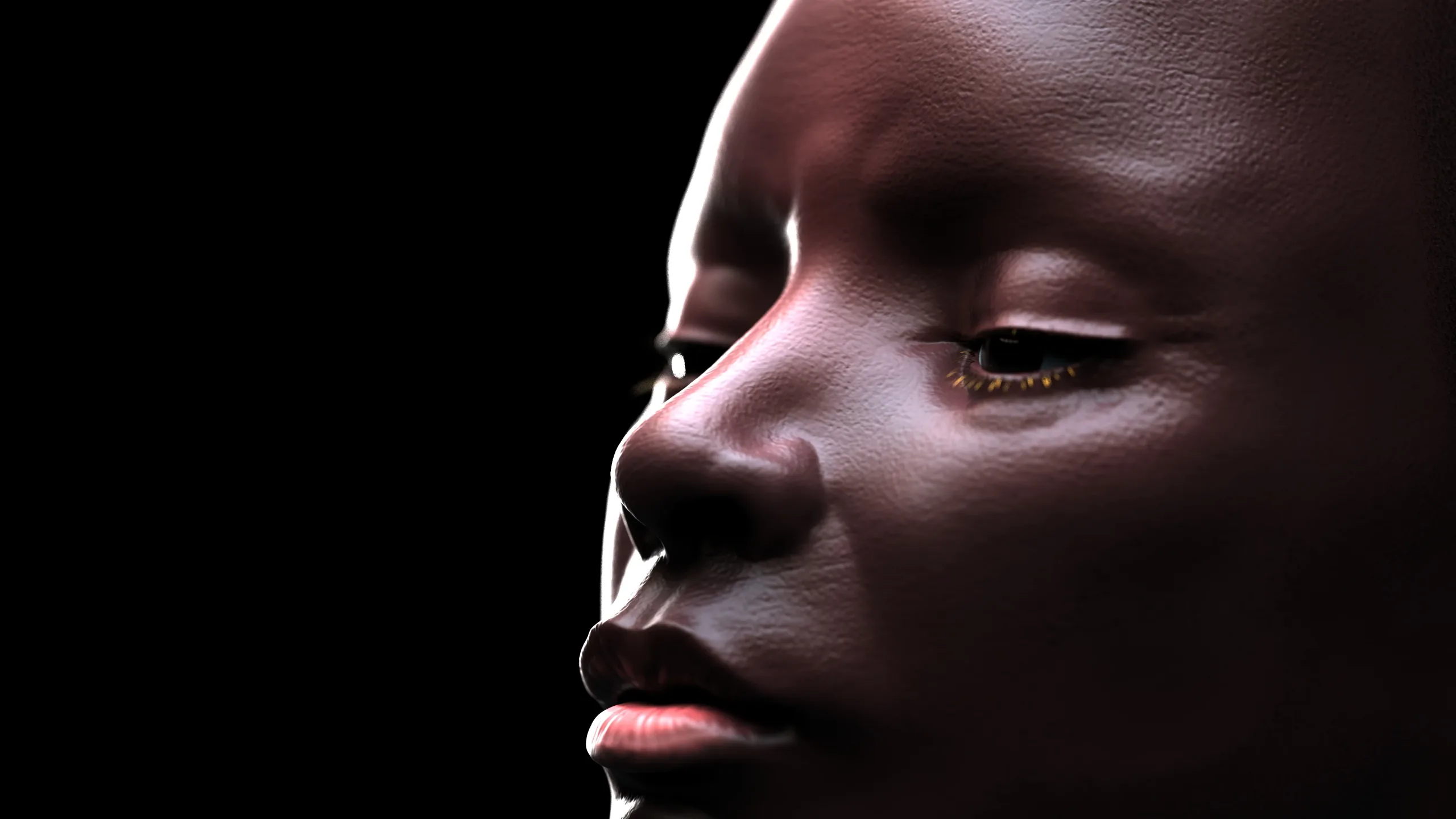 Tribal Woman Bust + Render Scene