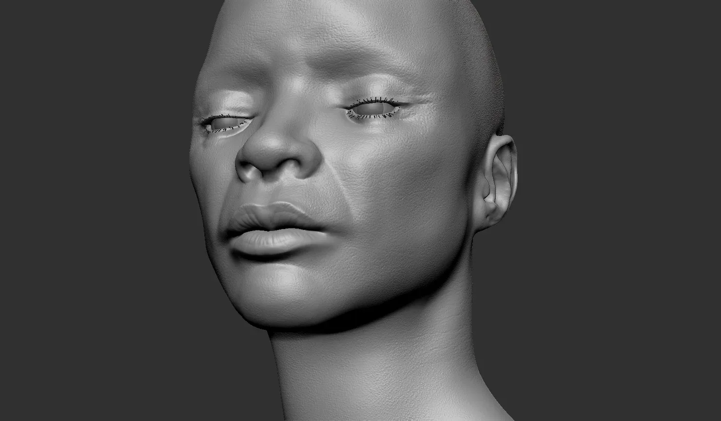 Tribal Woman Bust + Render Scene