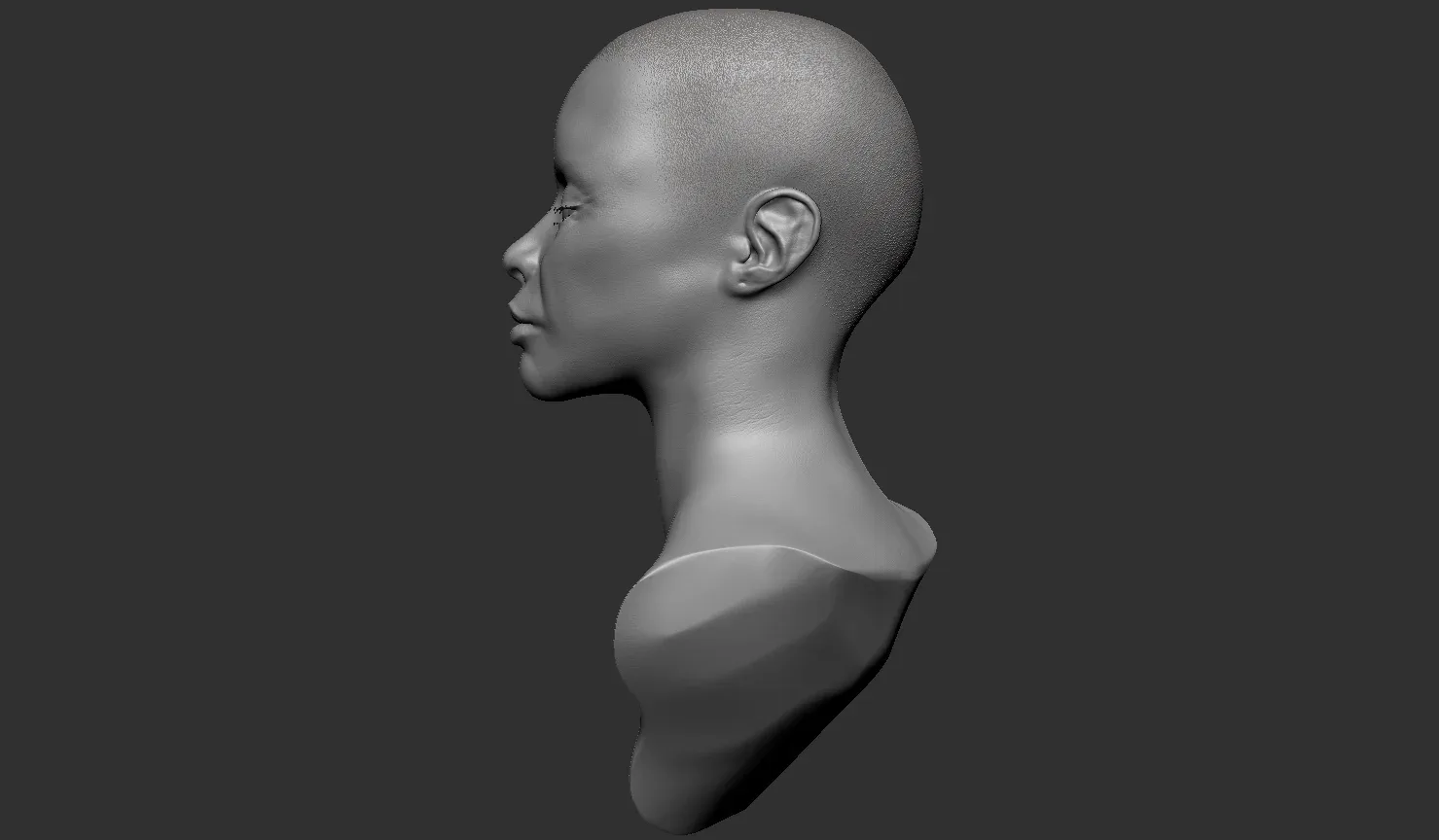 Tribal Woman Bust + Render Scene