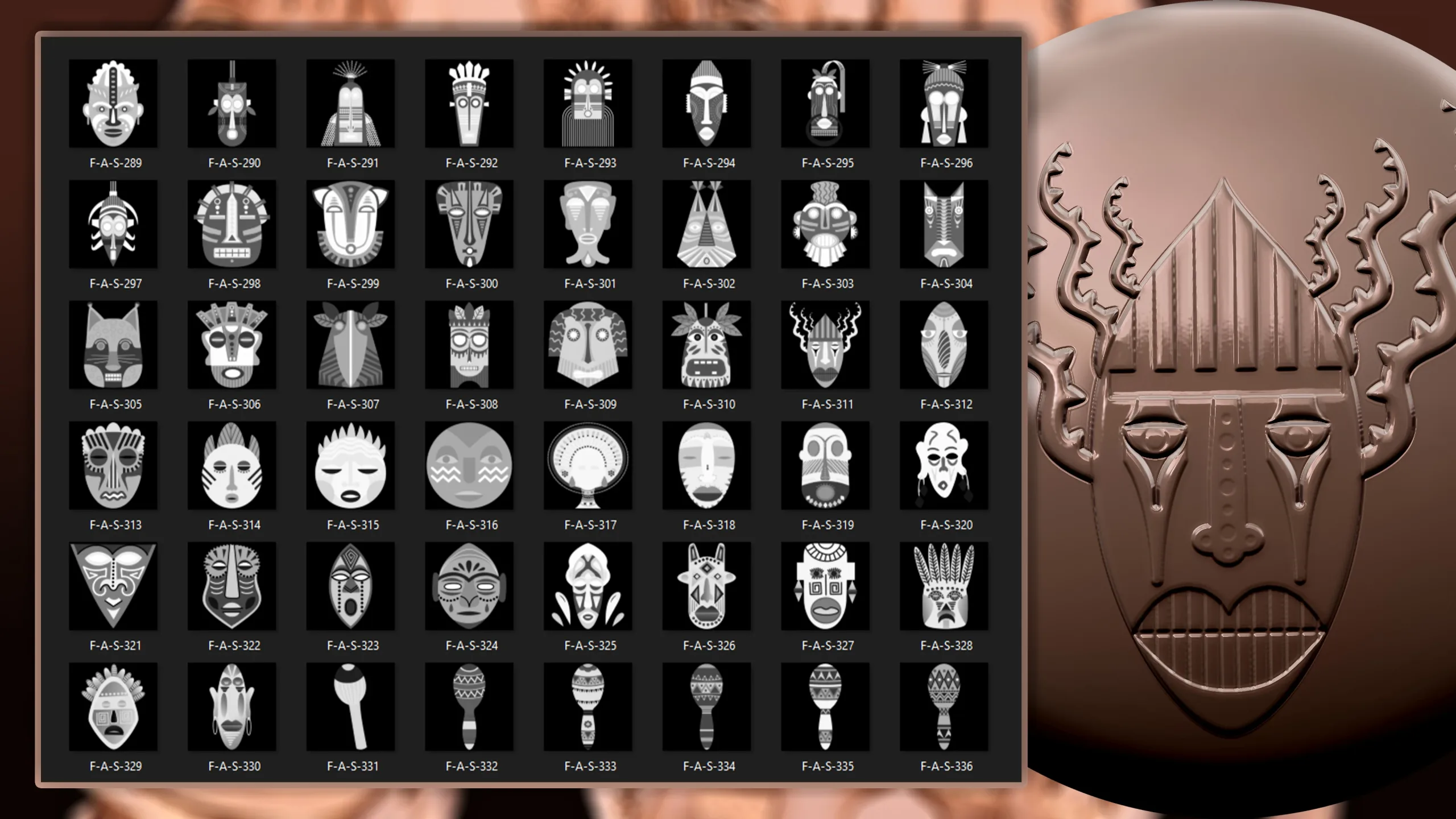 960 African symbols & elements (Alpha)