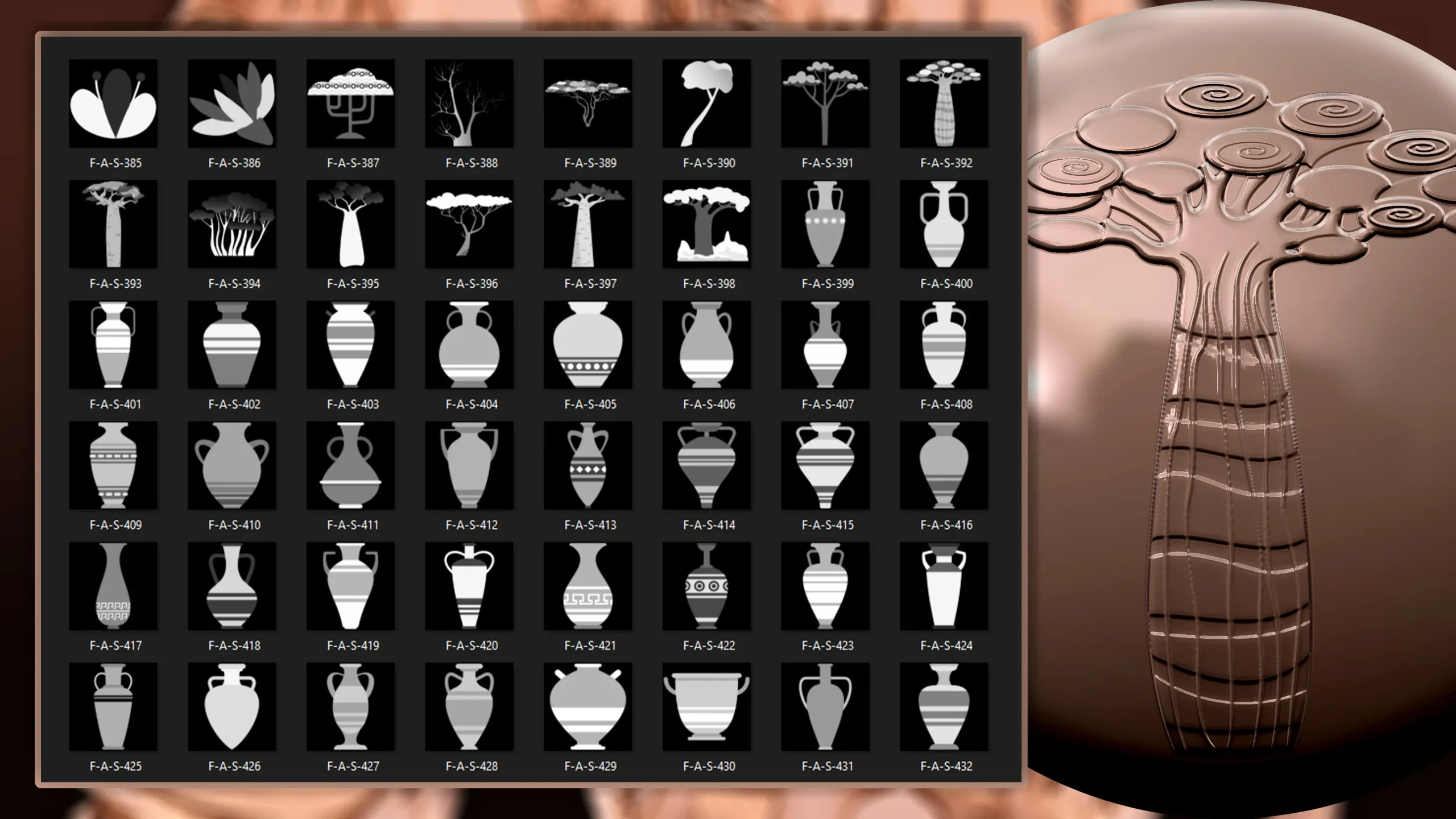 960 African symbols & elements (Alpha)