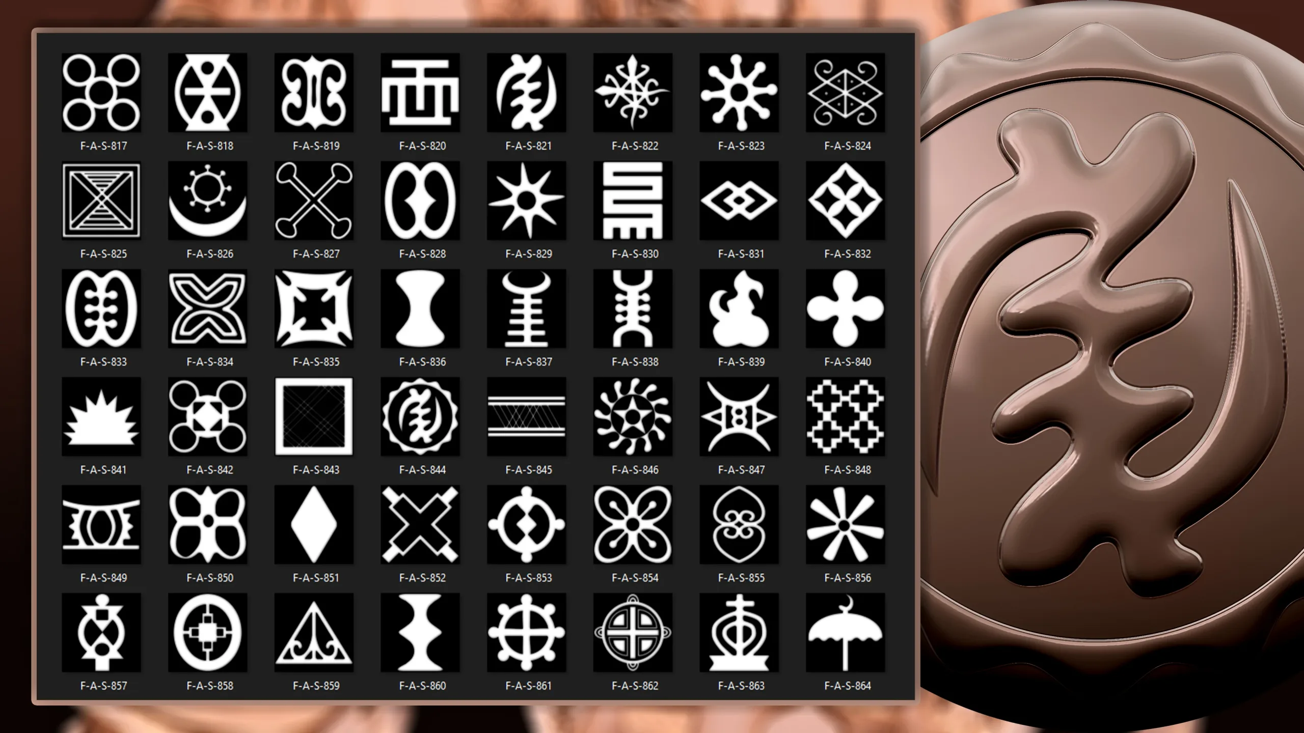 960 African symbols & elements (Alpha)