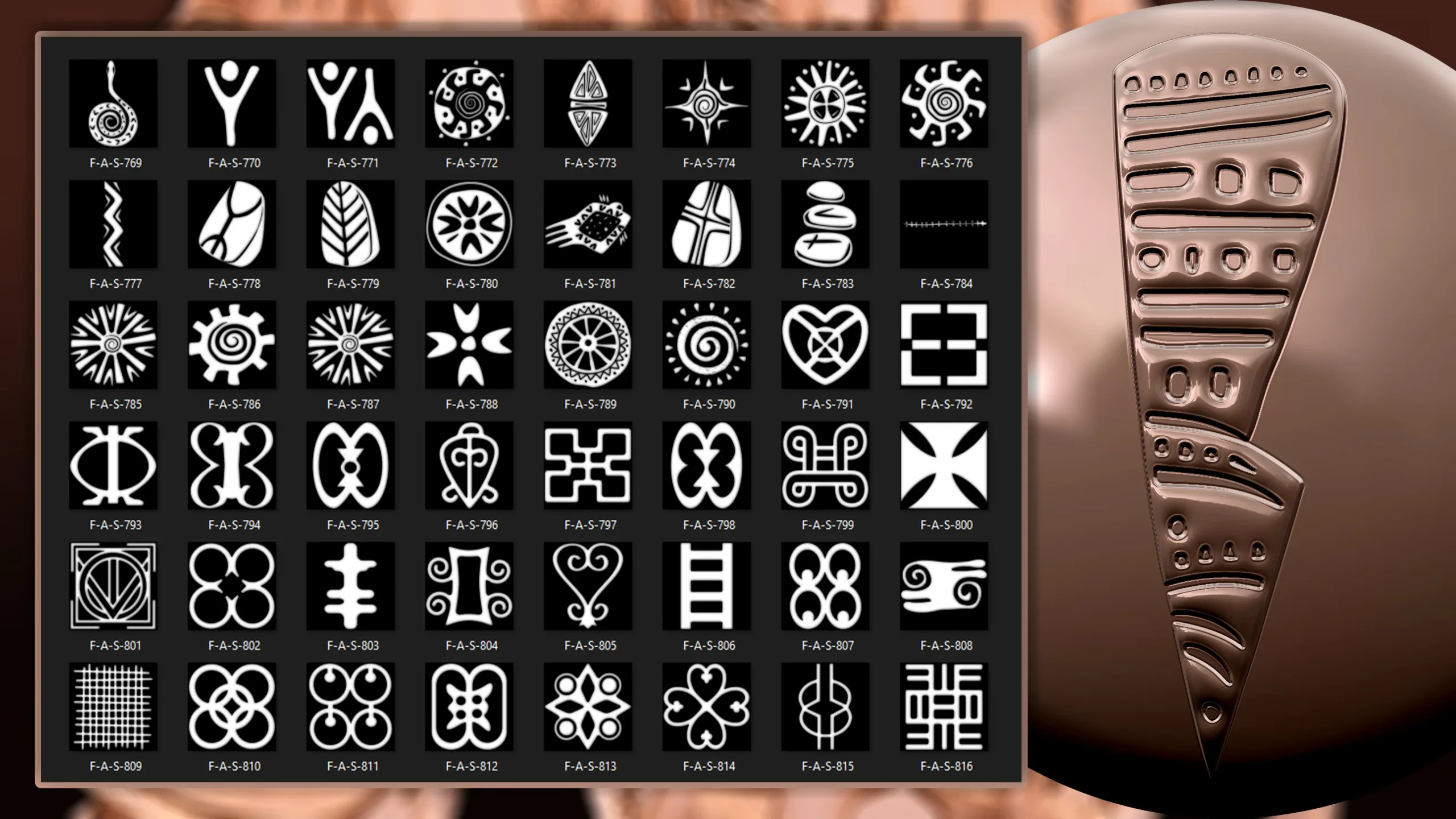 960 African symbols & elements (Alpha)