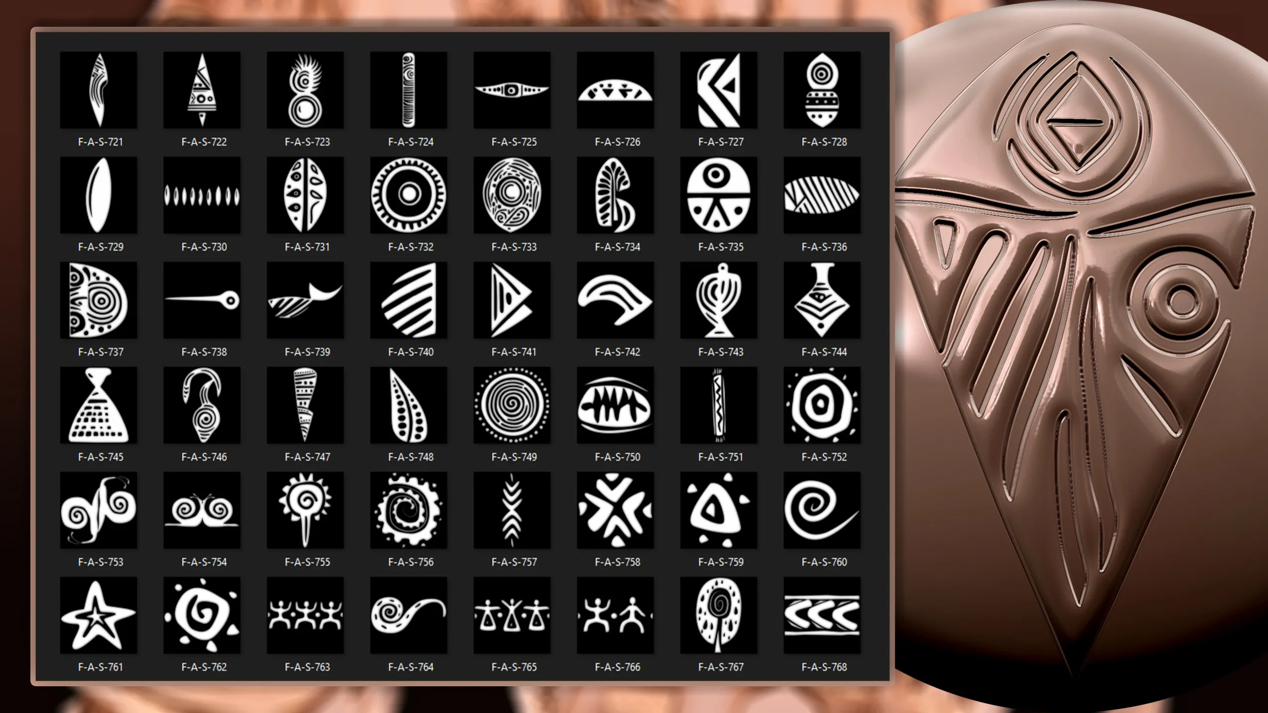 960 African symbols & elements (Alpha)