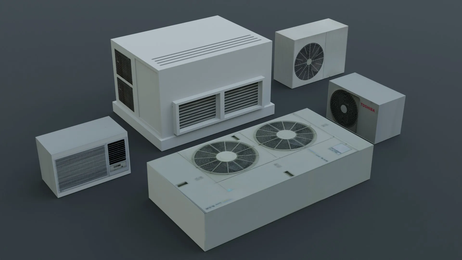 Roof top Props - Low Poly - Game Ready - PBR