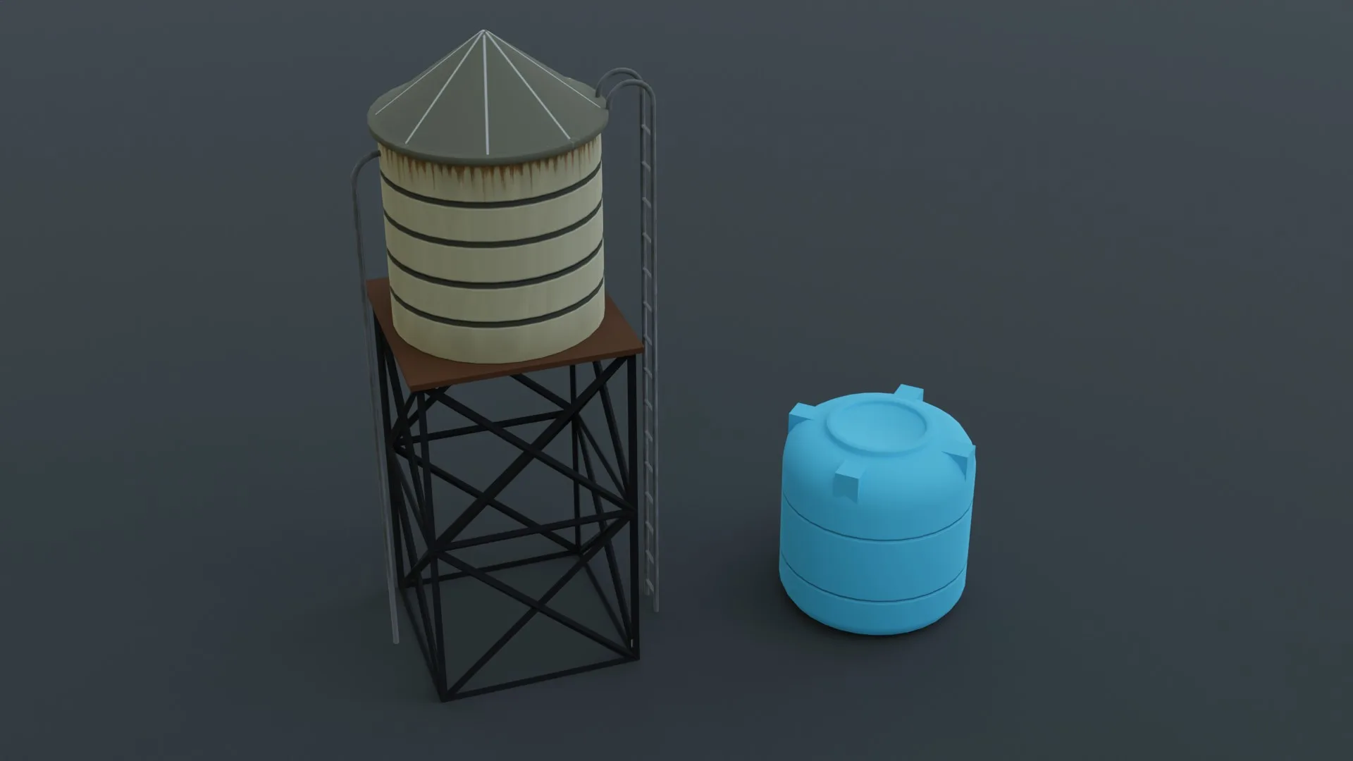 Roof top Props - Low Poly - Game Ready - PBR