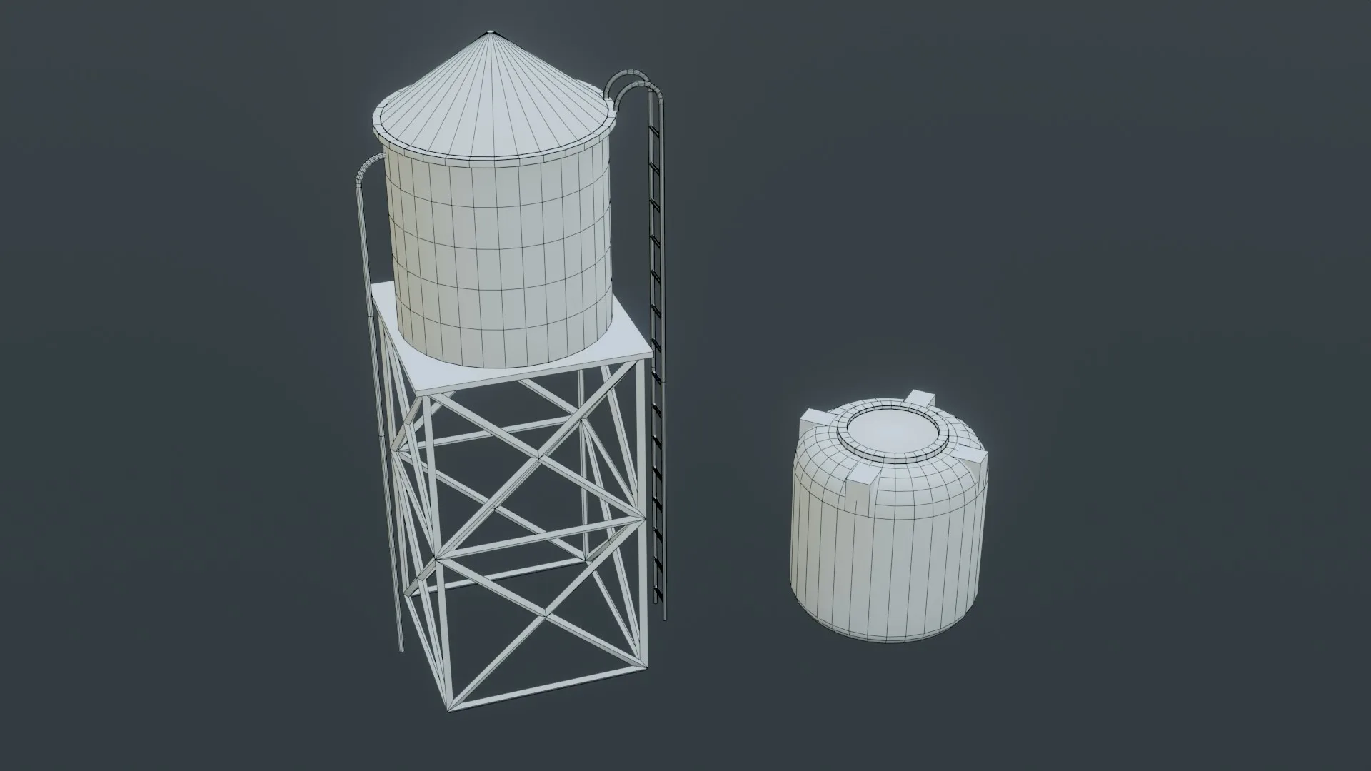 Roof top Props - Low Poly - Game Ready - PBR