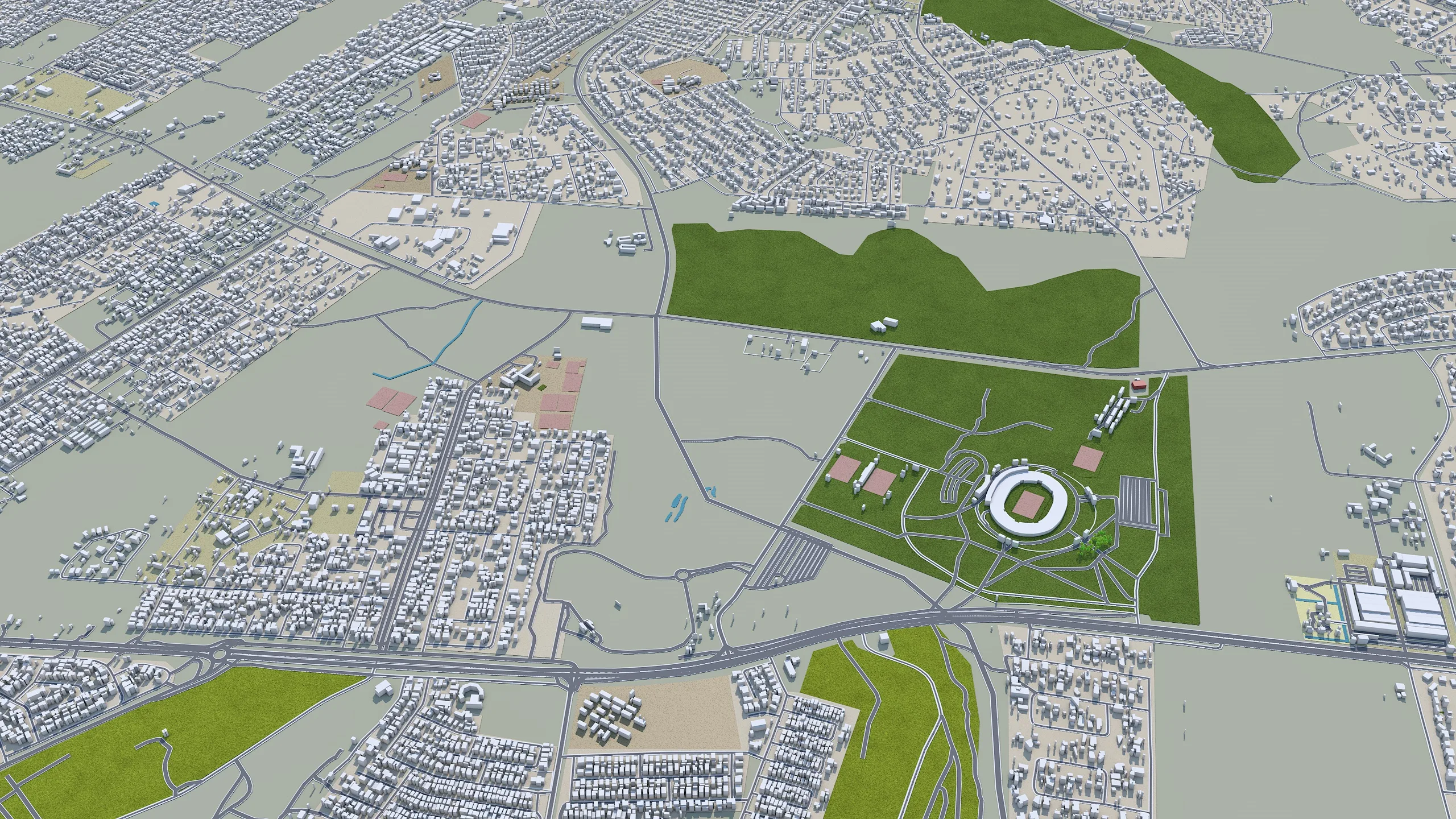 Harare city Zimbabwe 3d model 35km