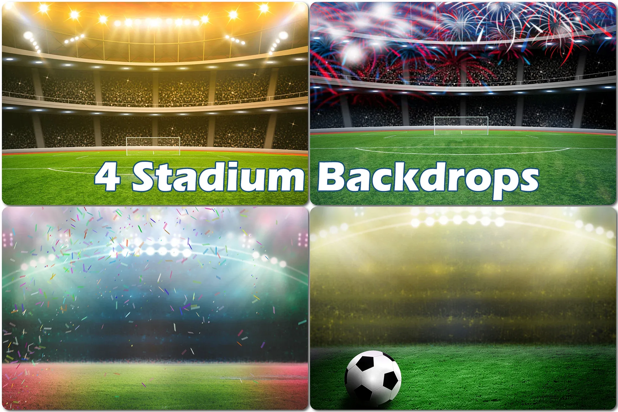 4 Football Stadium Backdrop, Soccer Goal Background, Sports Stadium Background, Stadium Lights, Photoshop Overlays, Spotlight, Floodlight