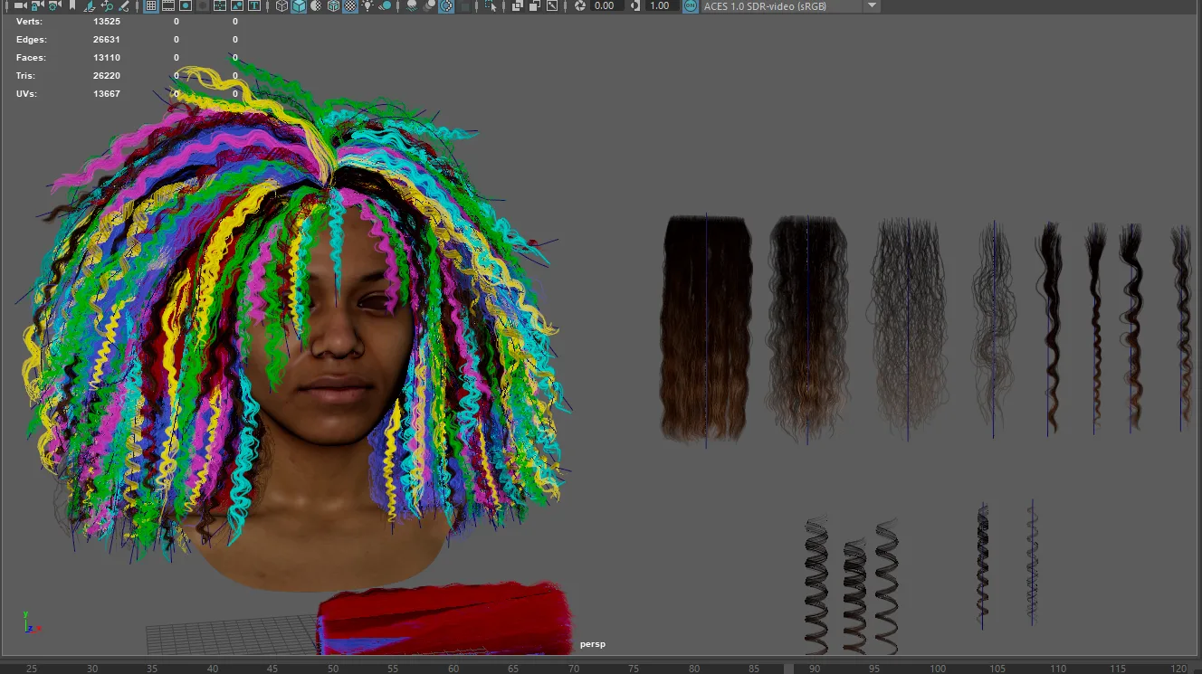 Realtime afro - Working files and marmoset scene