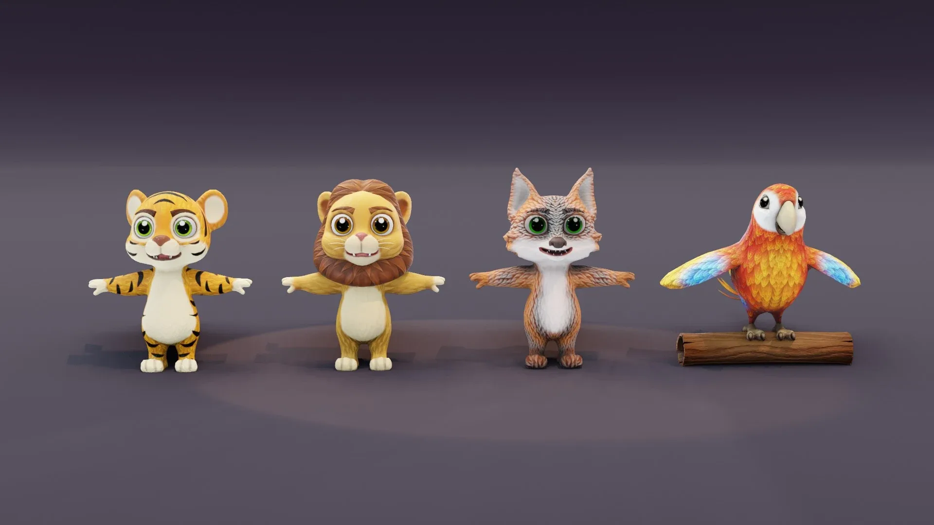 Animated Cartoon Animals 3D Models Pack #5