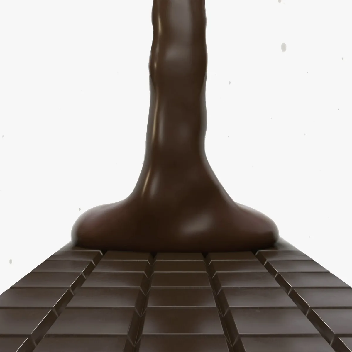 Liquid Chocolate On Chocolate Bar