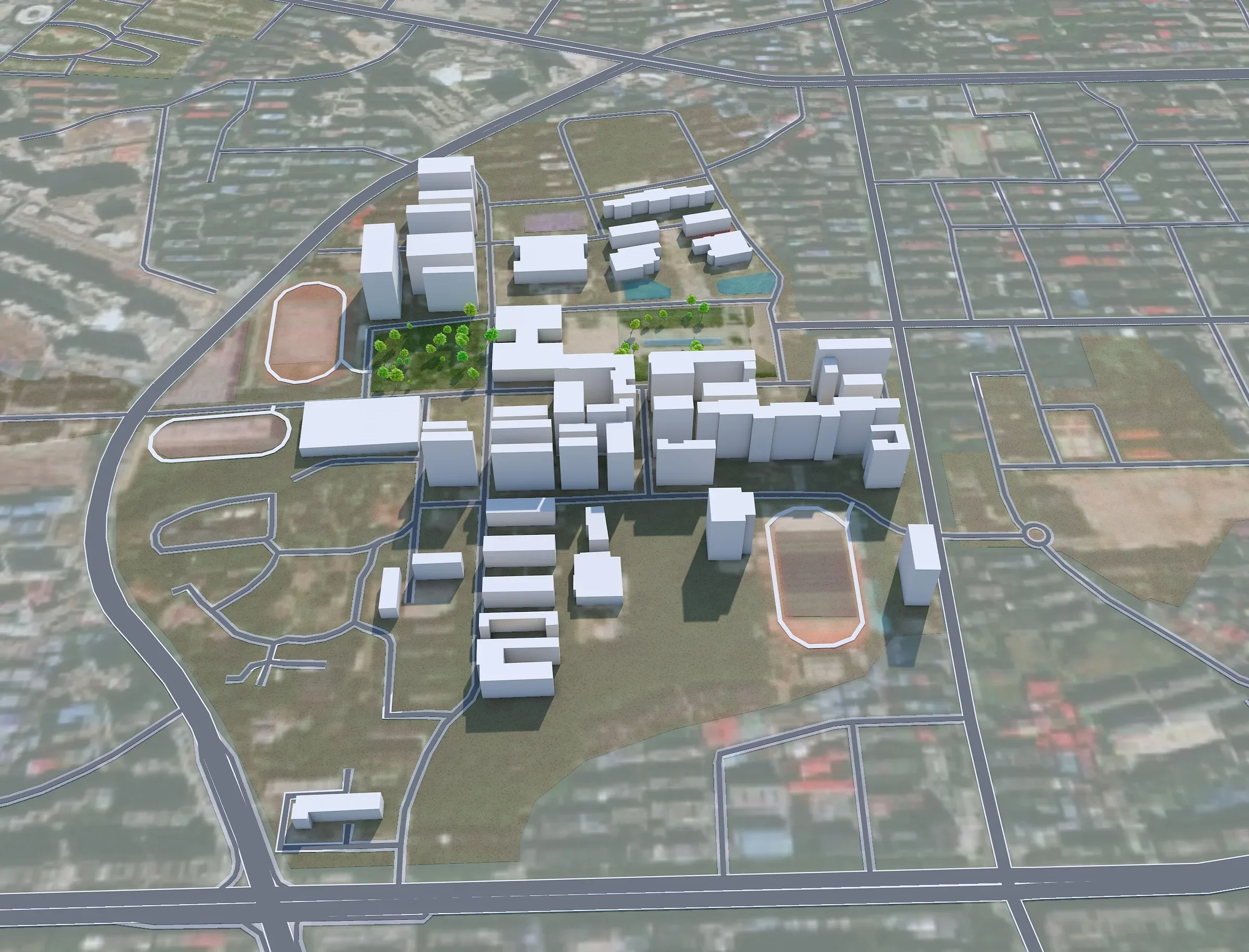 Hengyang city Hunan China 3d model 50km