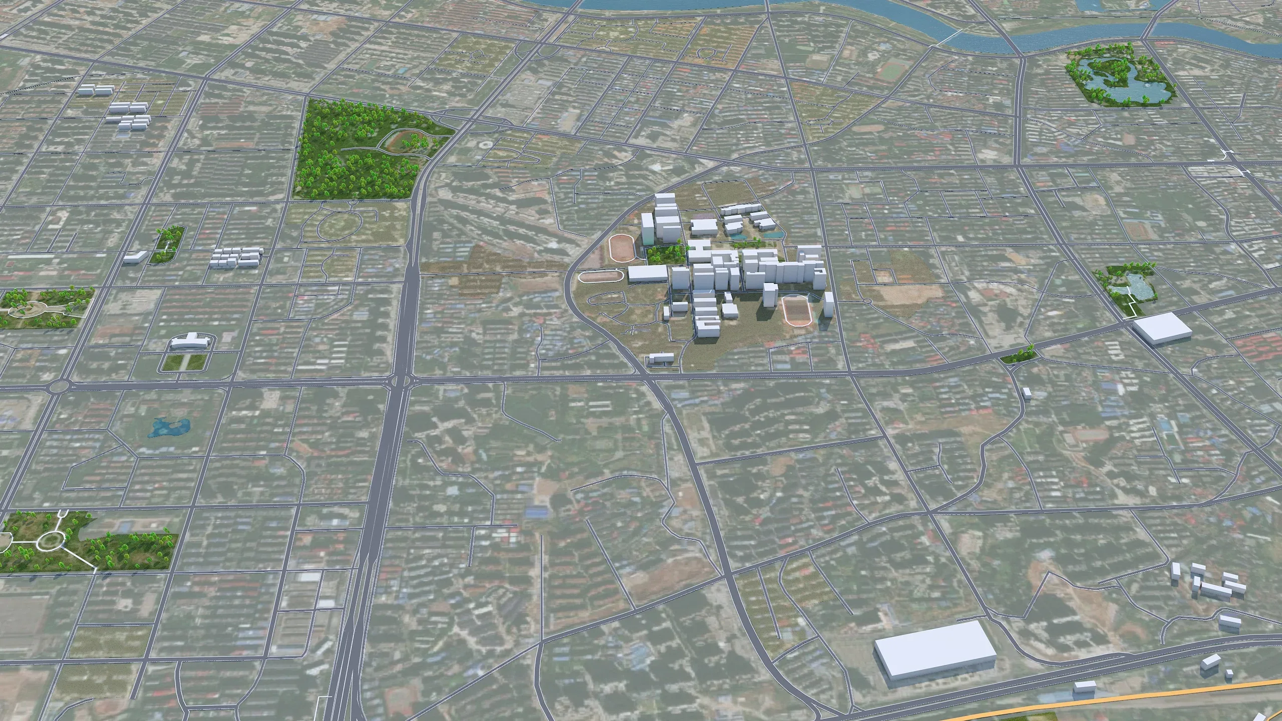 Hengyang city Hunan China 3d model 50km