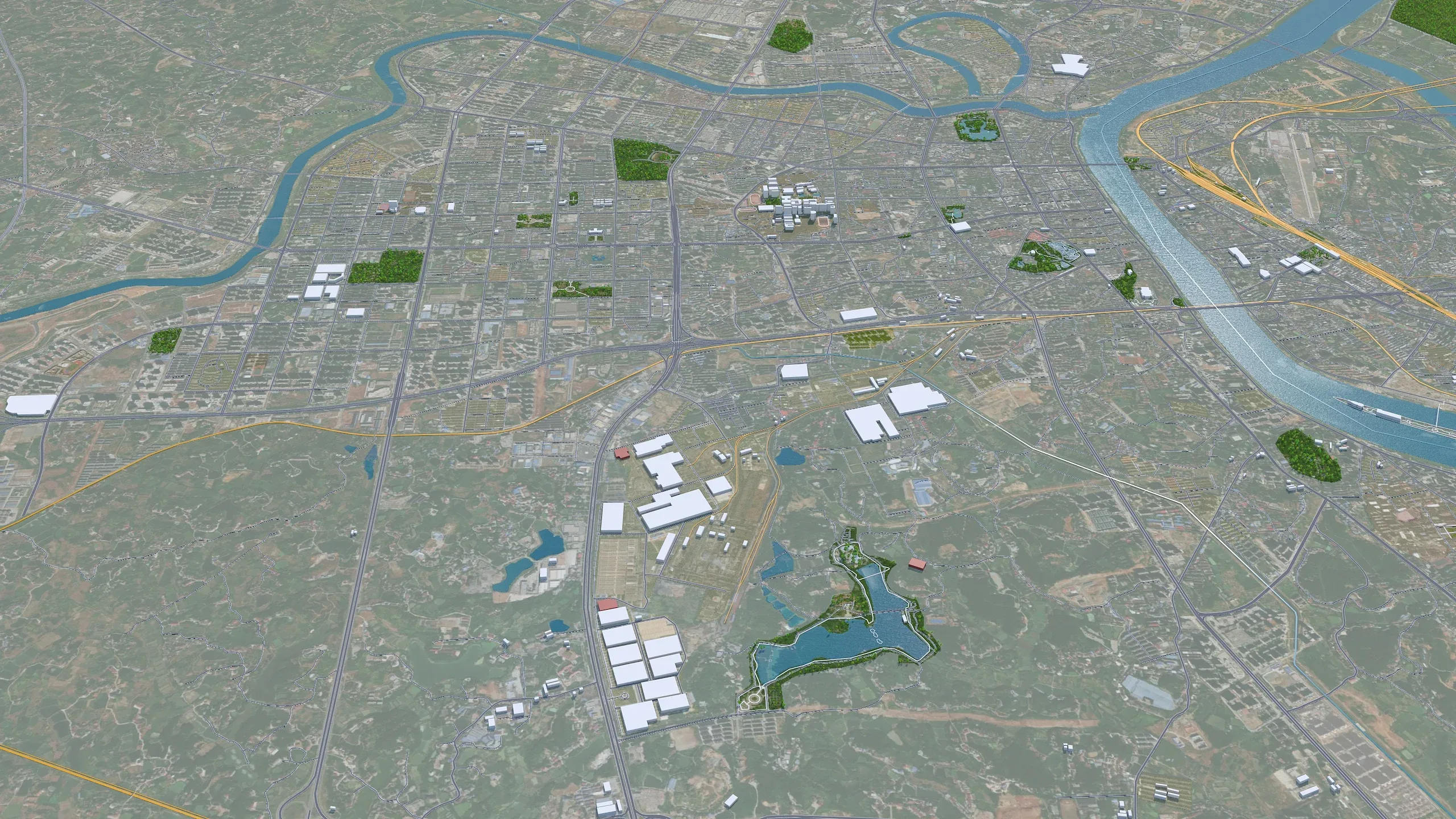 Hengyang city Hunan China 3d model 50km
