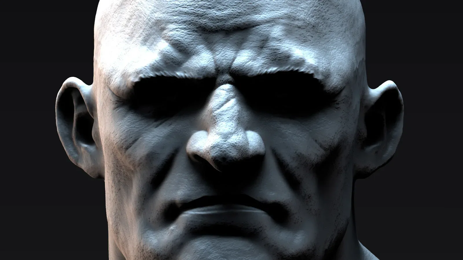 Stylized Male Head Bust